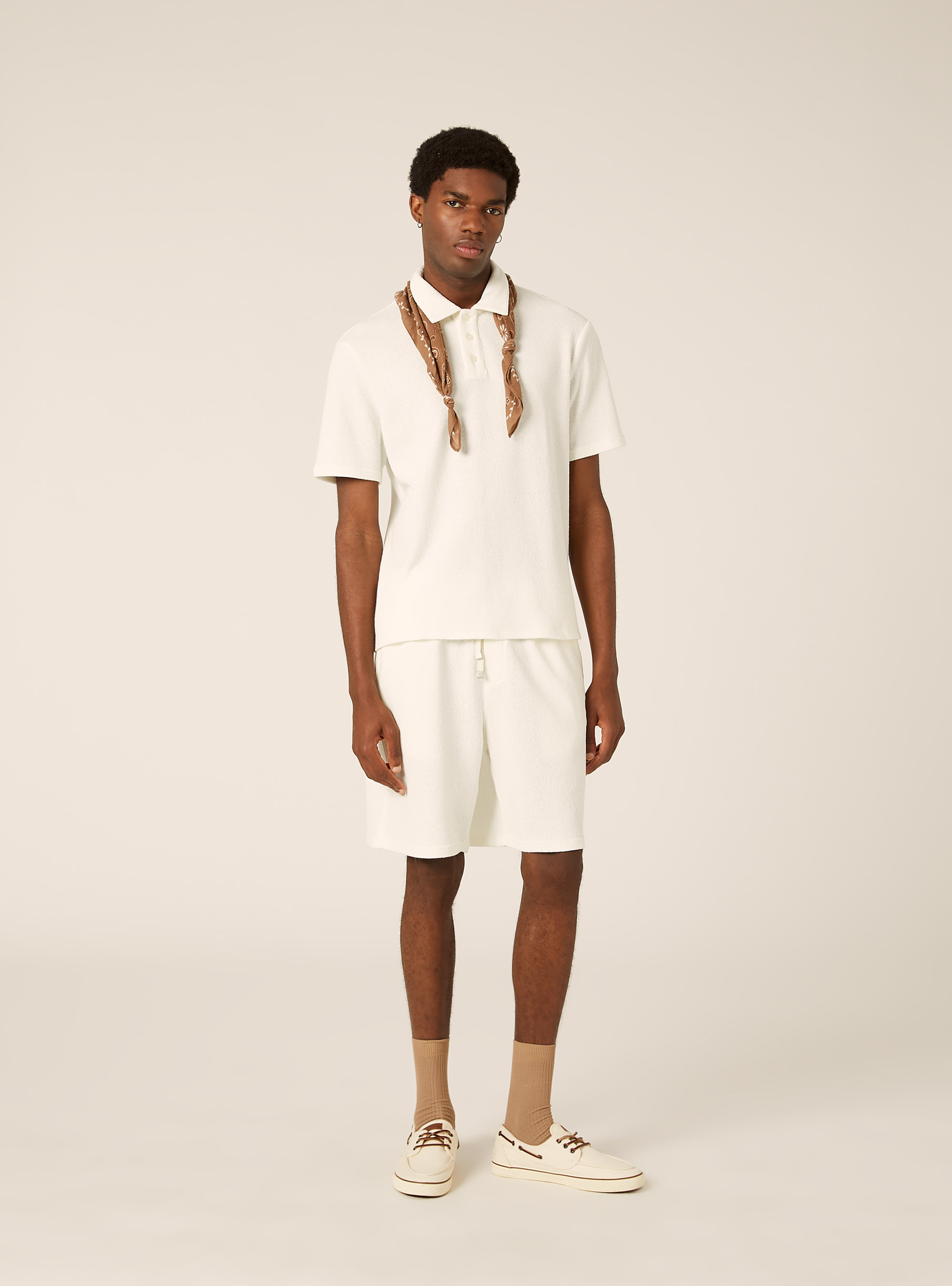 Polo effetto maglia regular fit, WH1 OFF WHITE