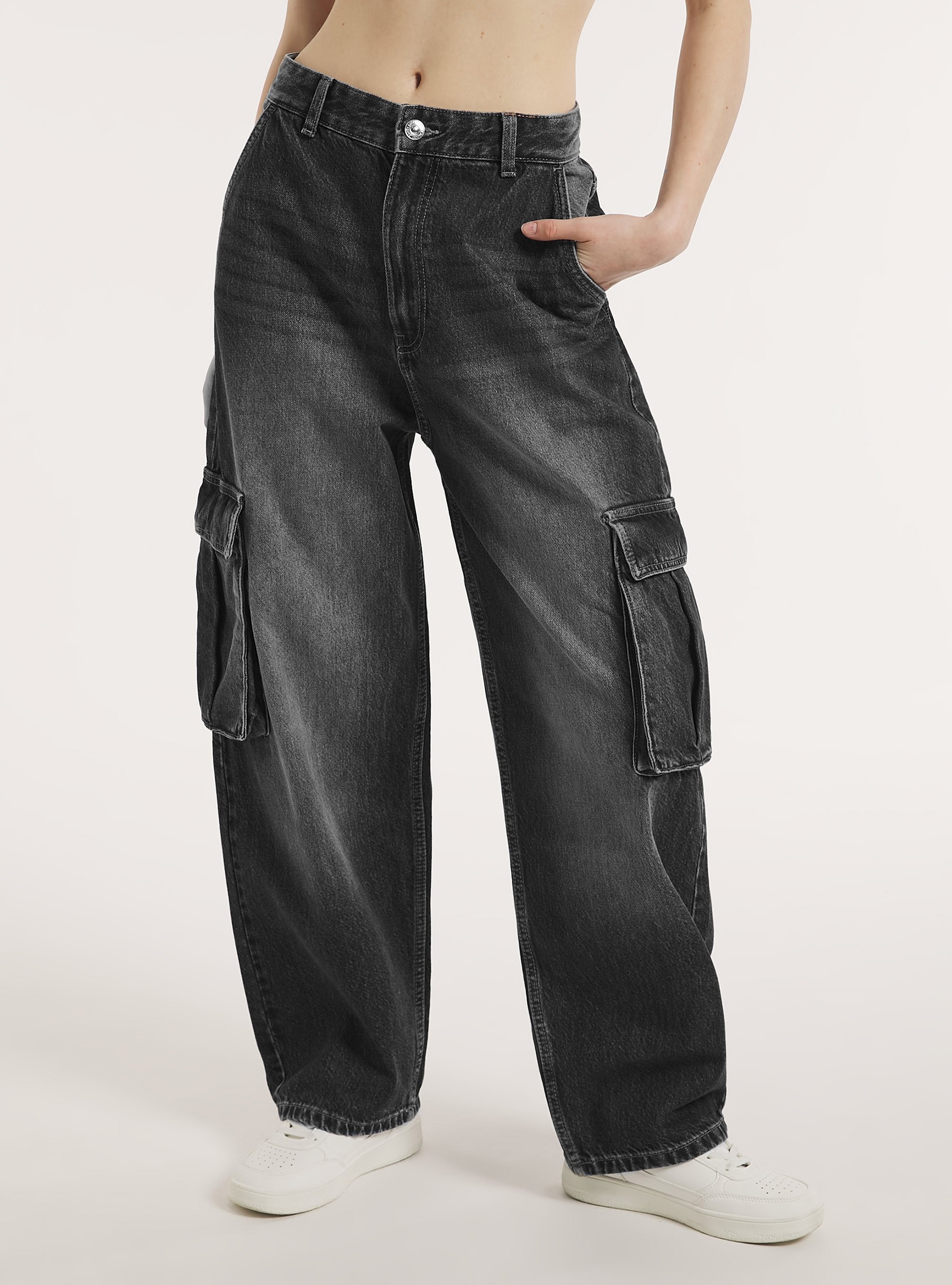 Cargo skater jeans relaxed fit, D000 BLACK