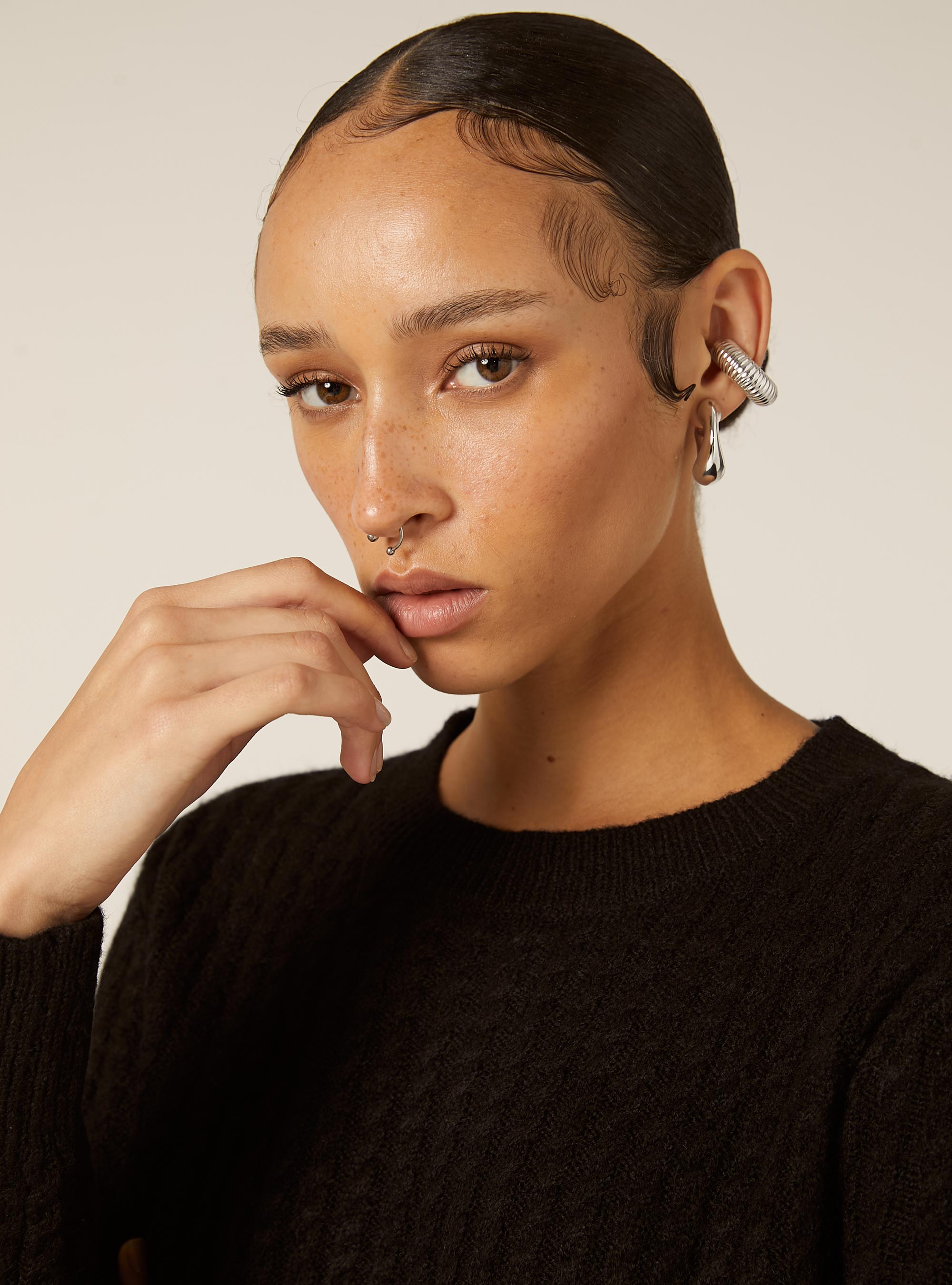 Maglia a trecce, BK1 BLACK