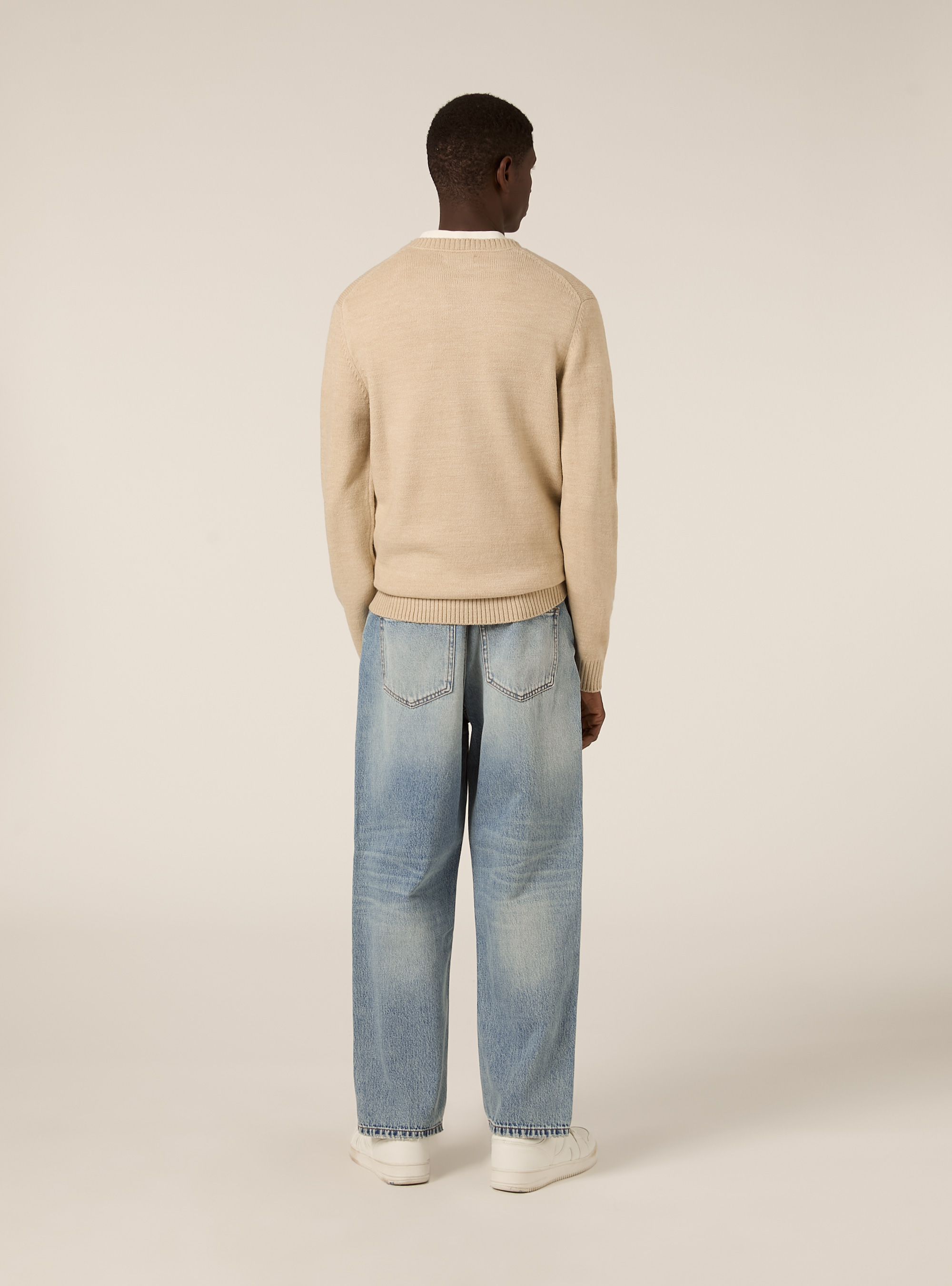 Maglione girocollo, MBG2 BEIGE MEL MED