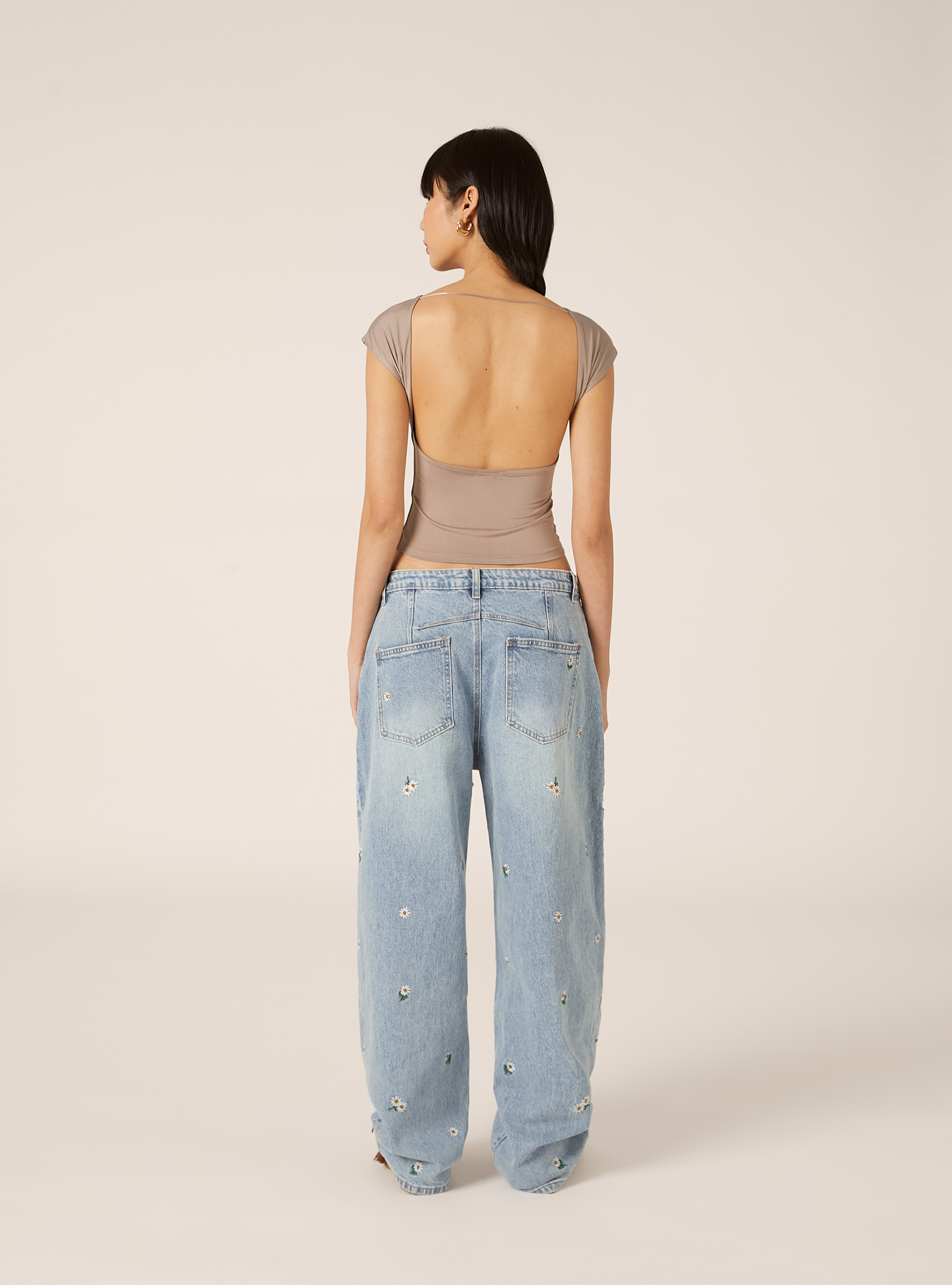 Maglietta con schiena scoperta, SA1 SAND DARK