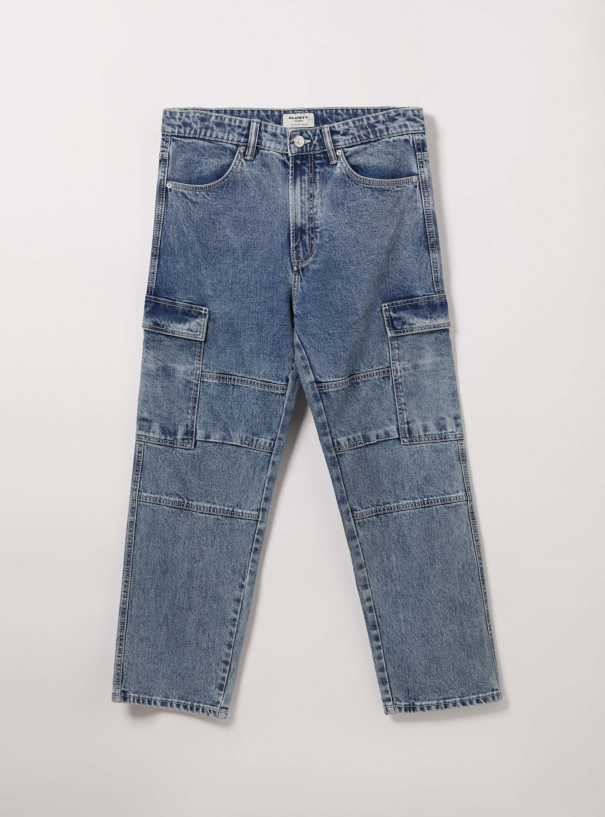 Cargo jeans, D002 MEDIUM DARK BLUE