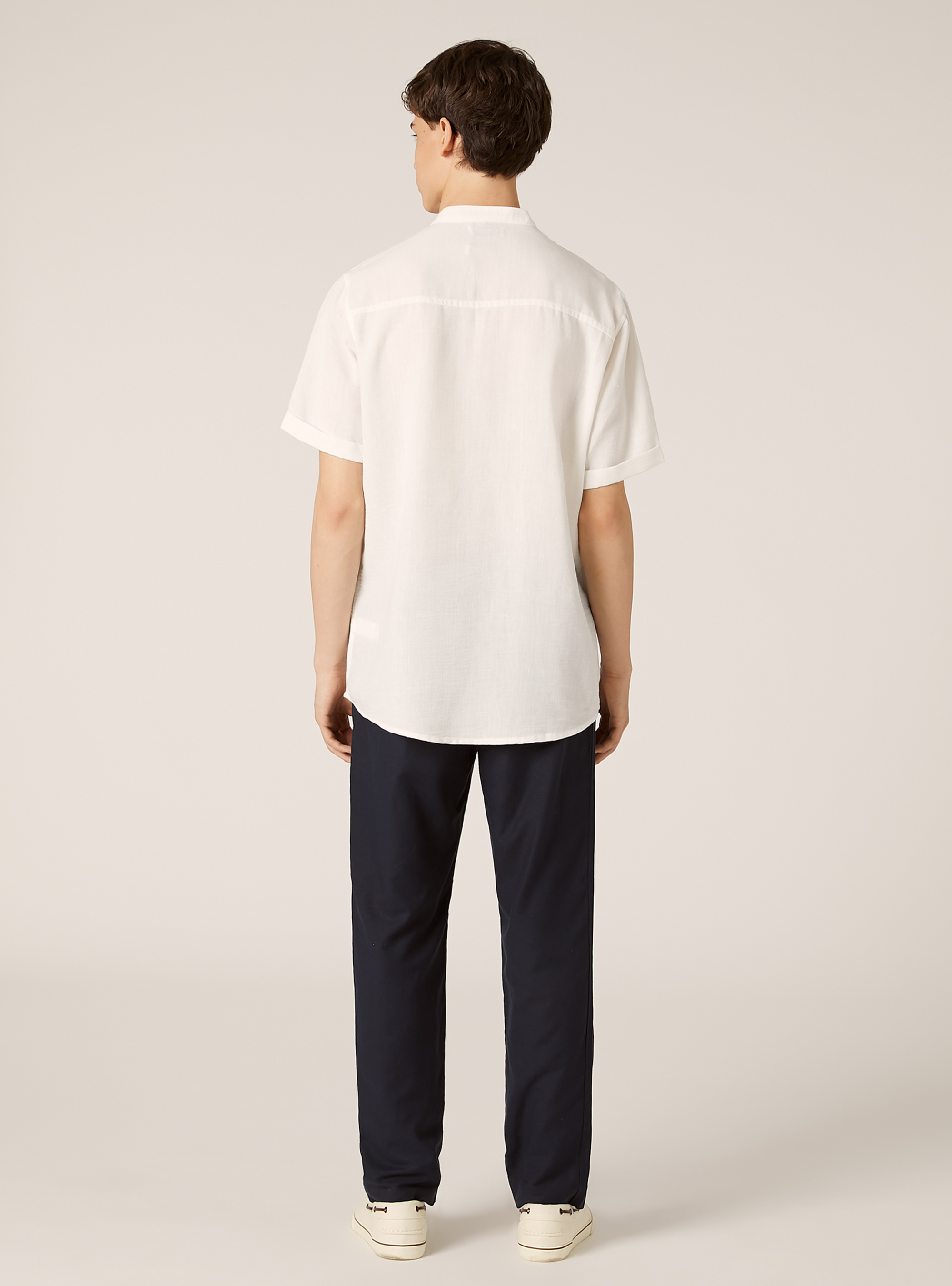 Shirt with Korean collar, WH2 WHITE