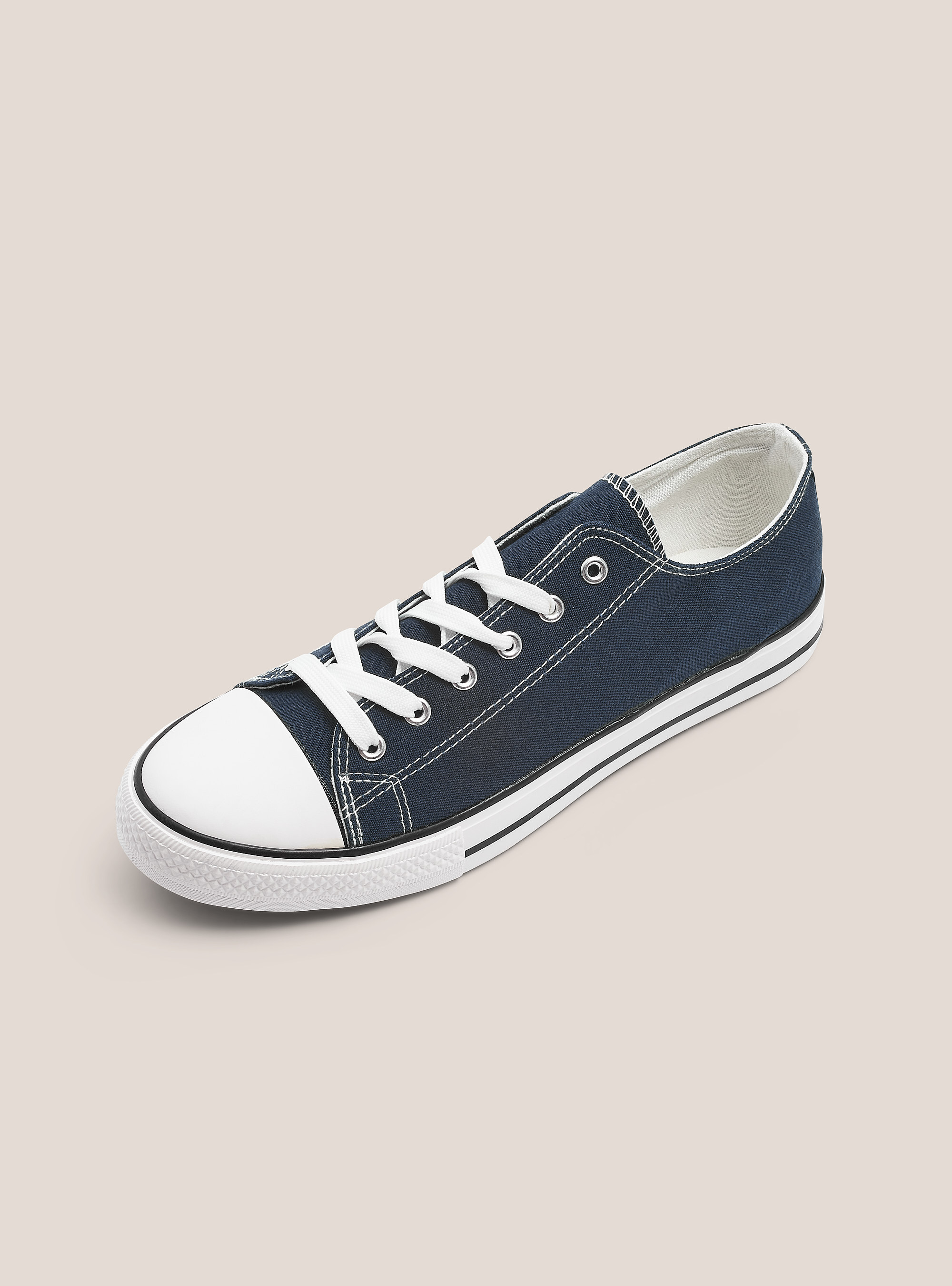 Low trainers in light fabric, BLUE