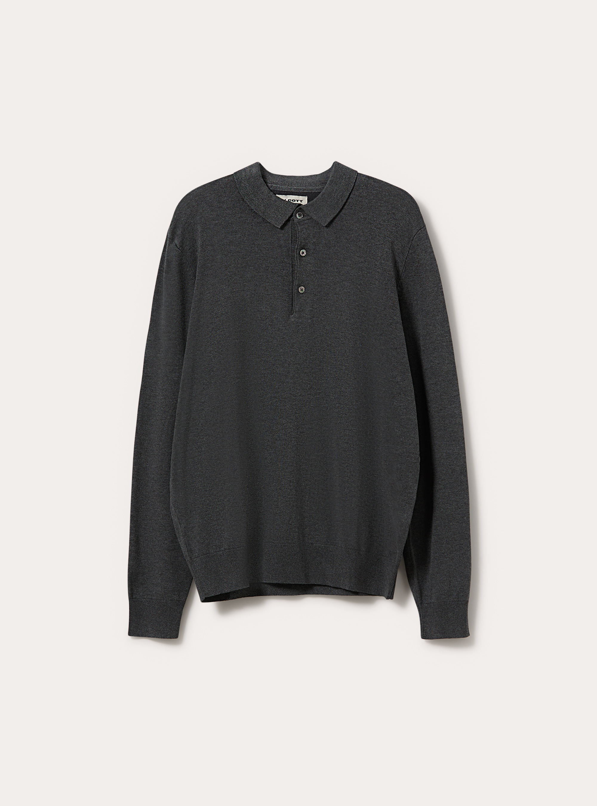 Polo in maglia  in viscosa, MGY1 GREY MEL DARK