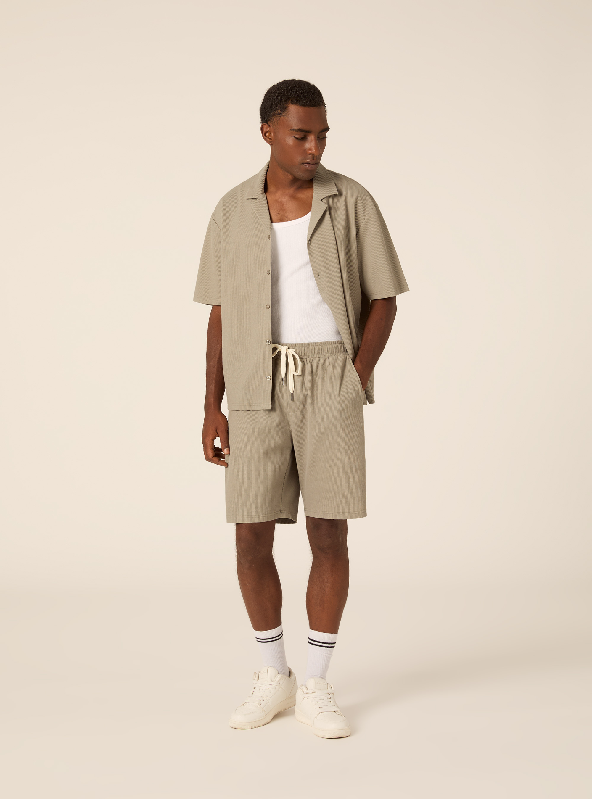 Knit Regular Fit Bowling Shirt, SG3 SAGE LIGHT