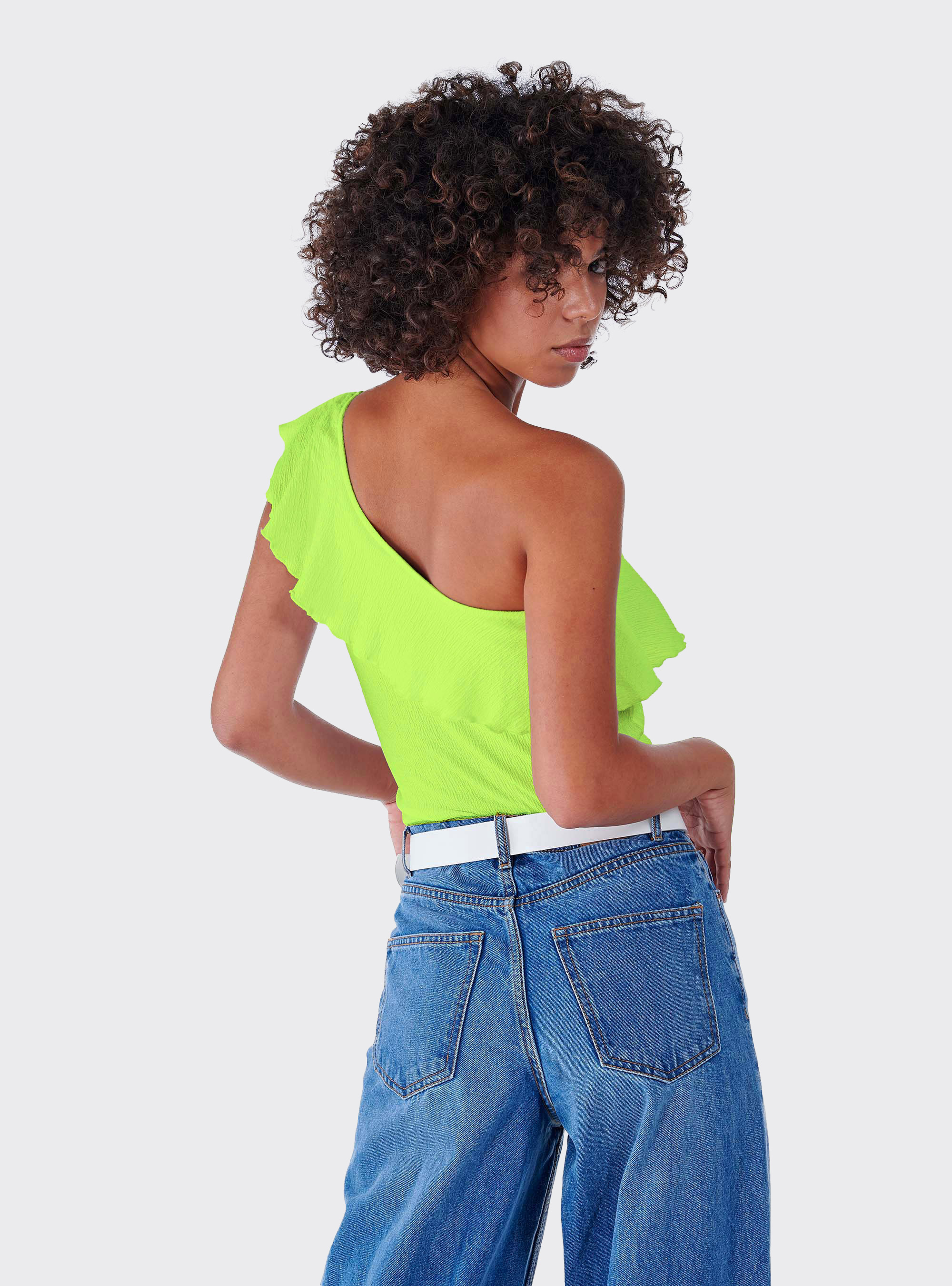 One-shoulder t-shirt, C785 YELLOW