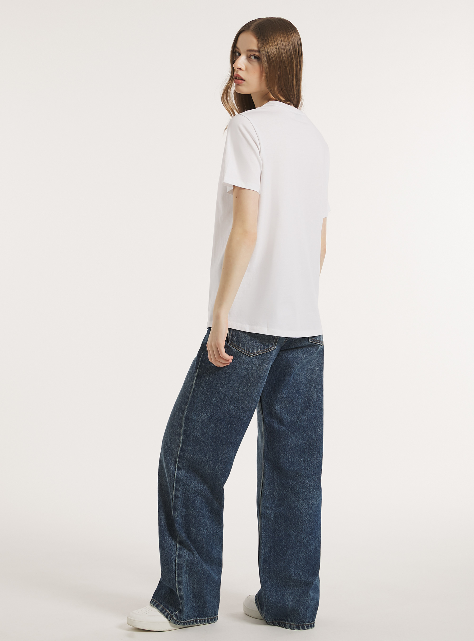 Crew-neck cotton T-shirt, WH3 WHITE