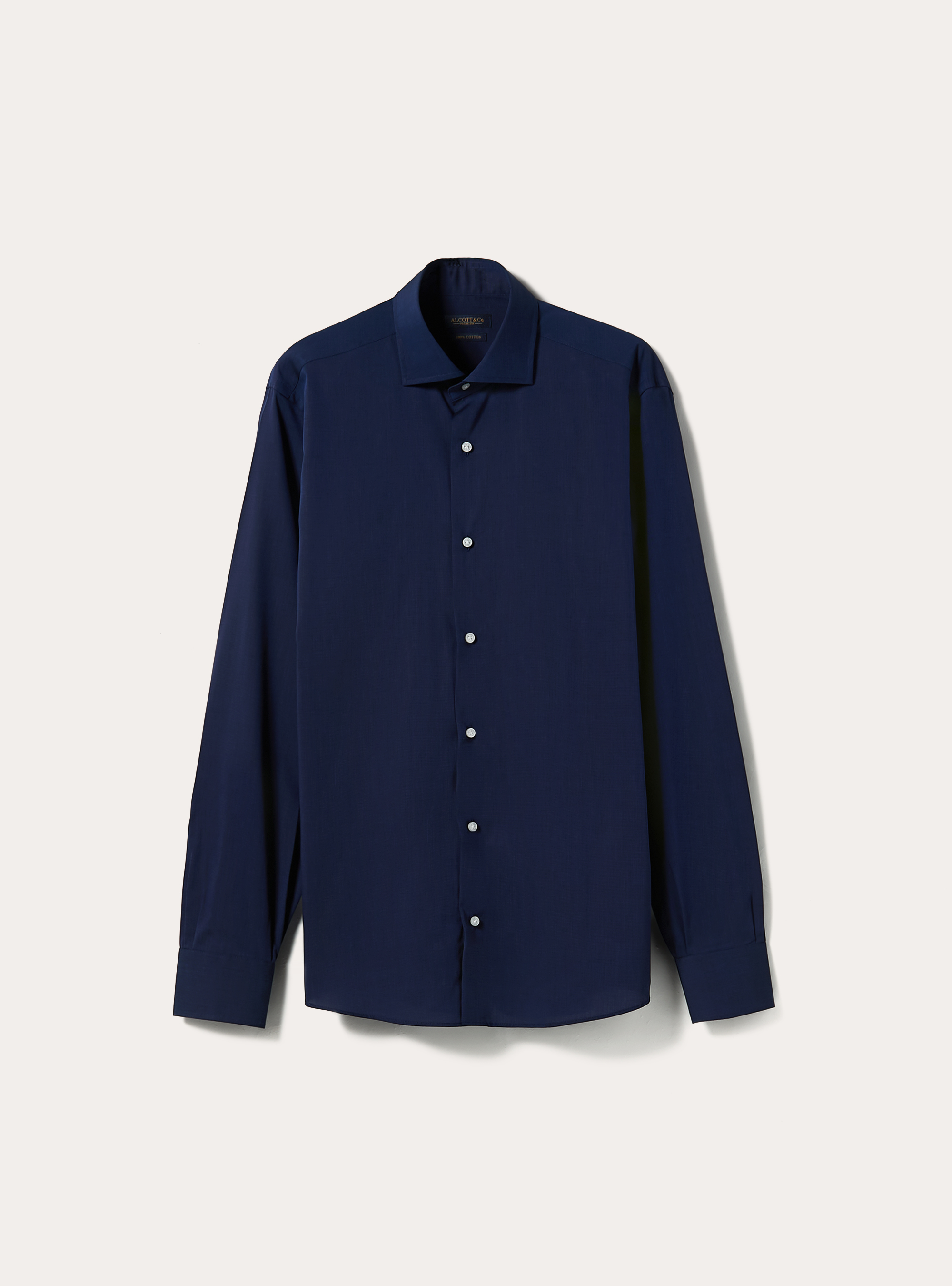 Chemise fil &agrave; fil avec col semi-fran&ccedil;ais, NA2 NAVY MEDIUM
