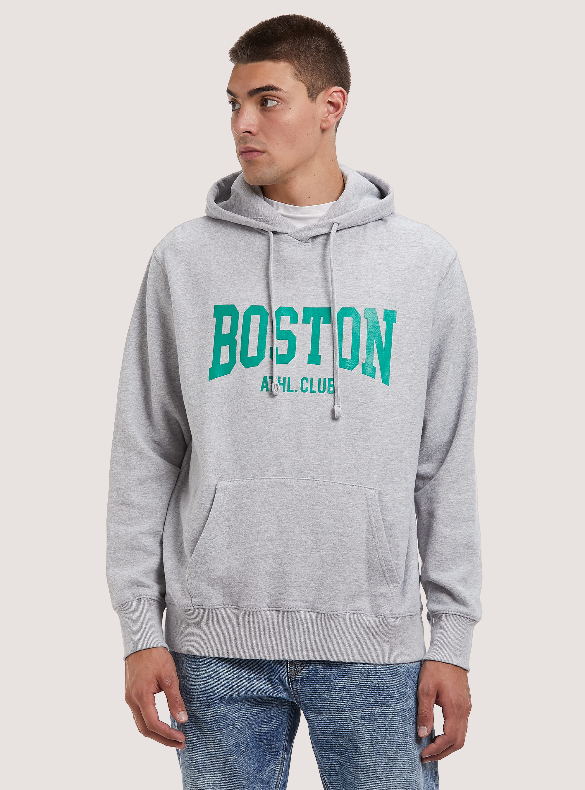 College Print Hoodie, MGY2 GREY MEL MEDIUM
