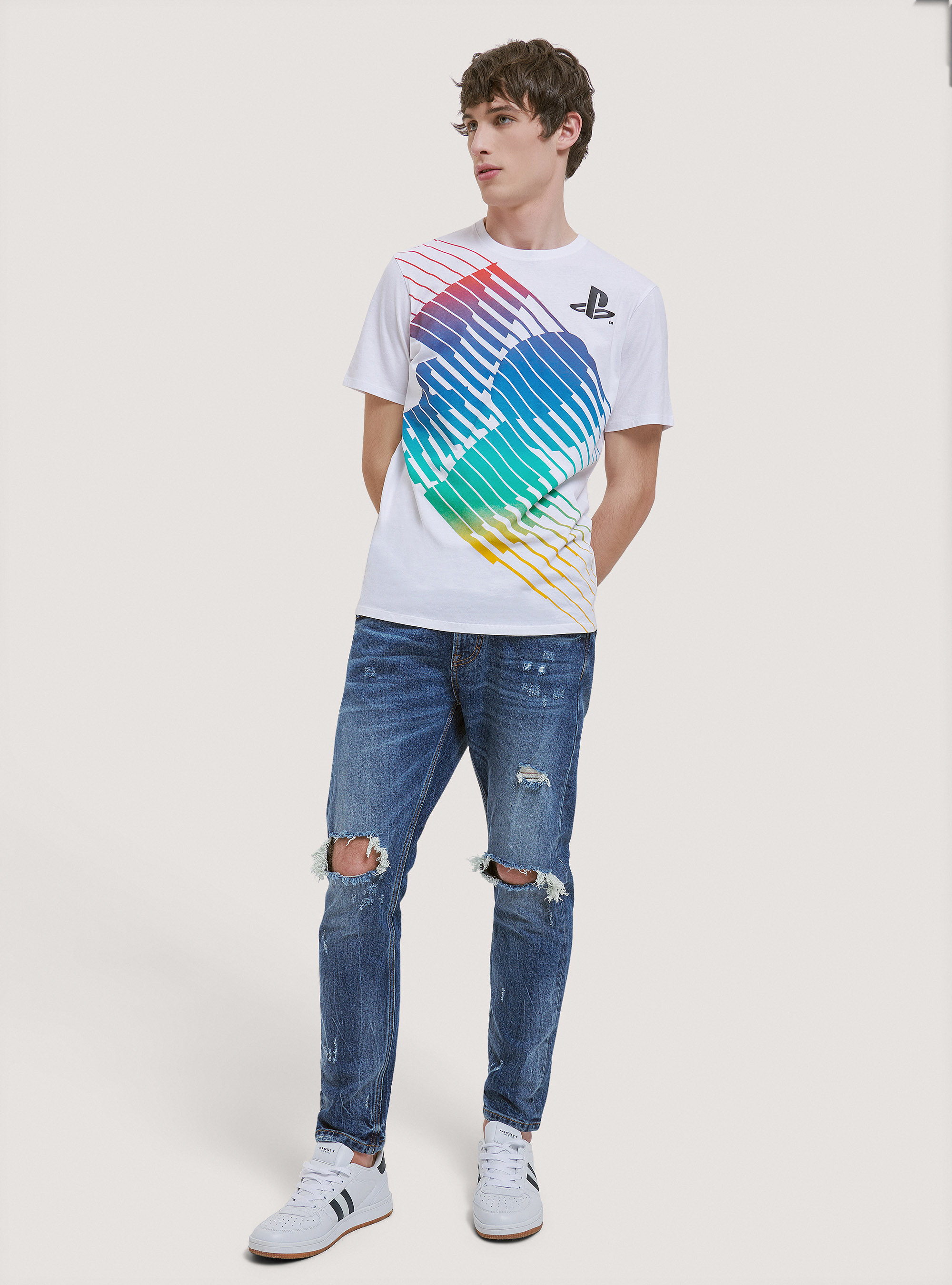 Camiseta PlayStation x Alcott, BLANCO