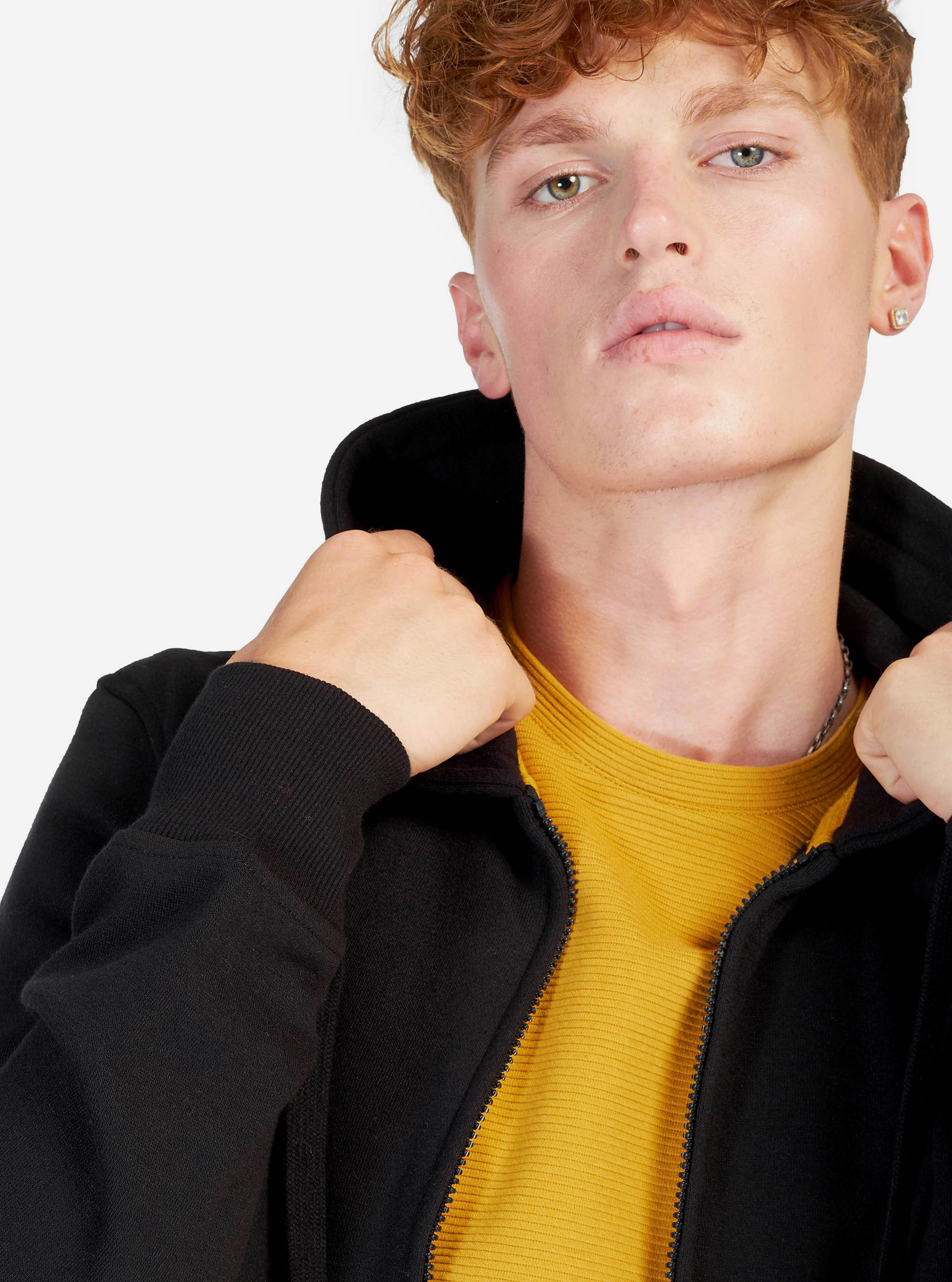 Cardigan basique en sweat, C101 BLACK