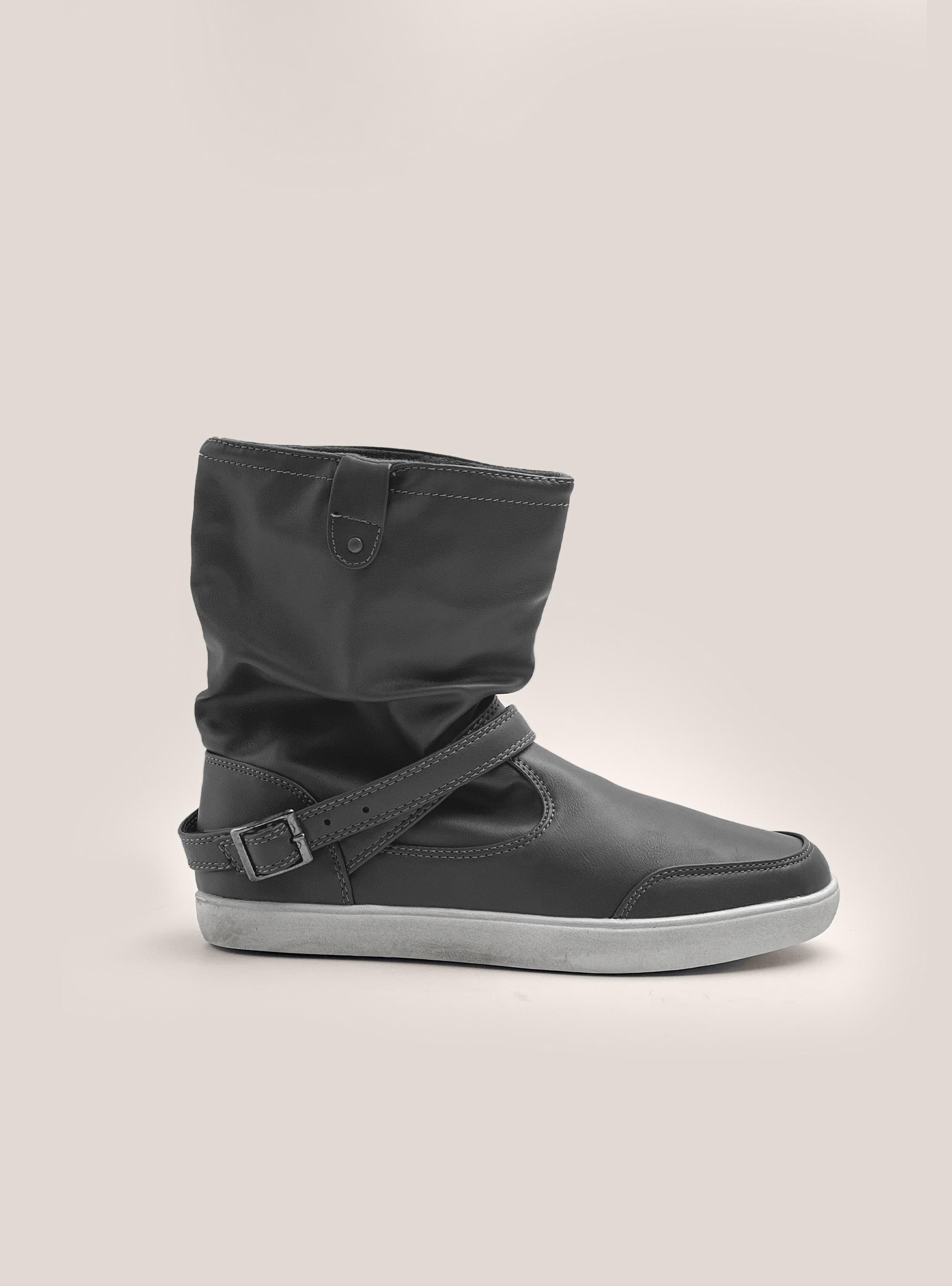 Stivaletto basso con cinturini intrecciati, GRIGIO