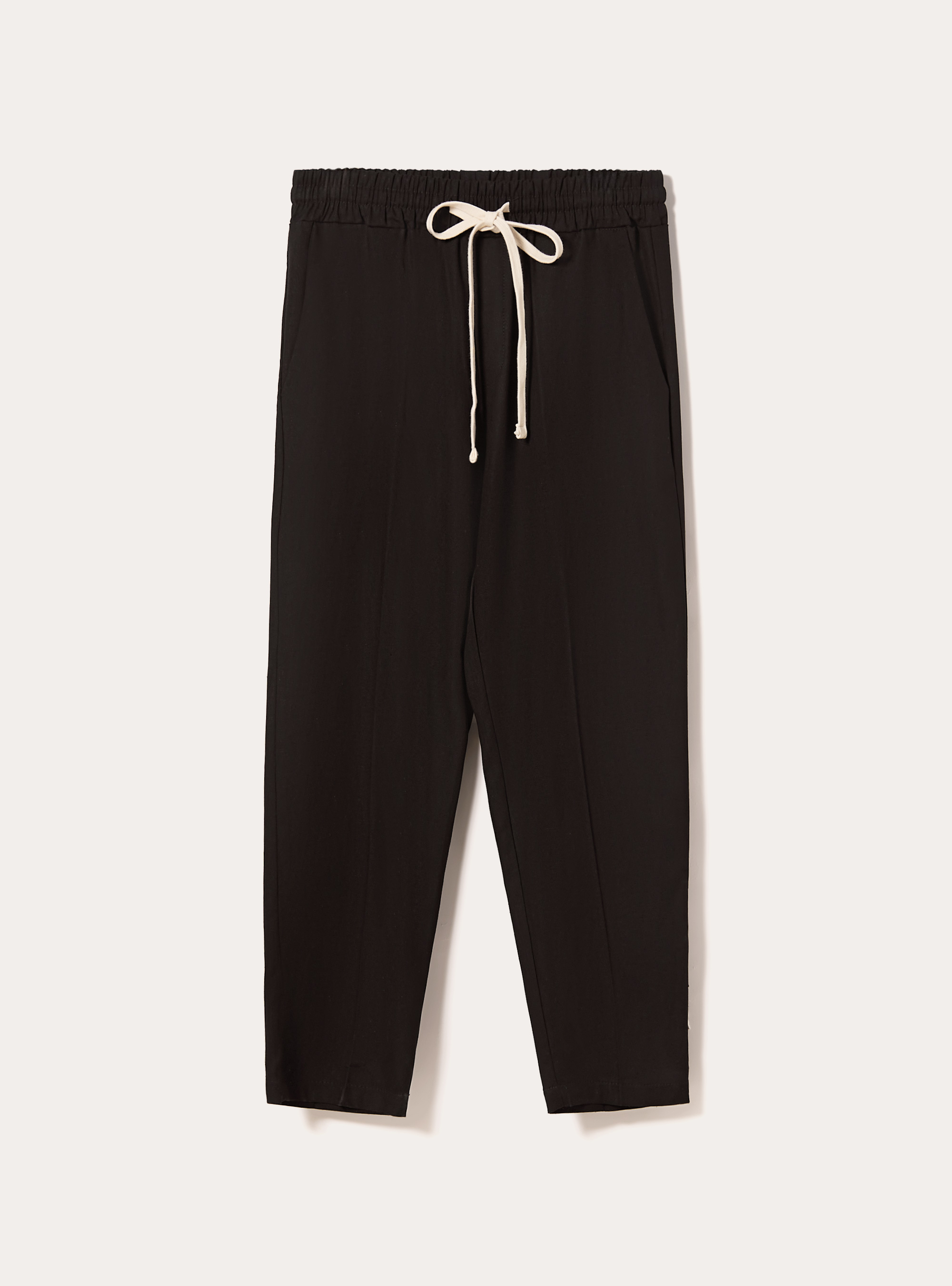 Linen blend jogger trousers, BK1 BLACK