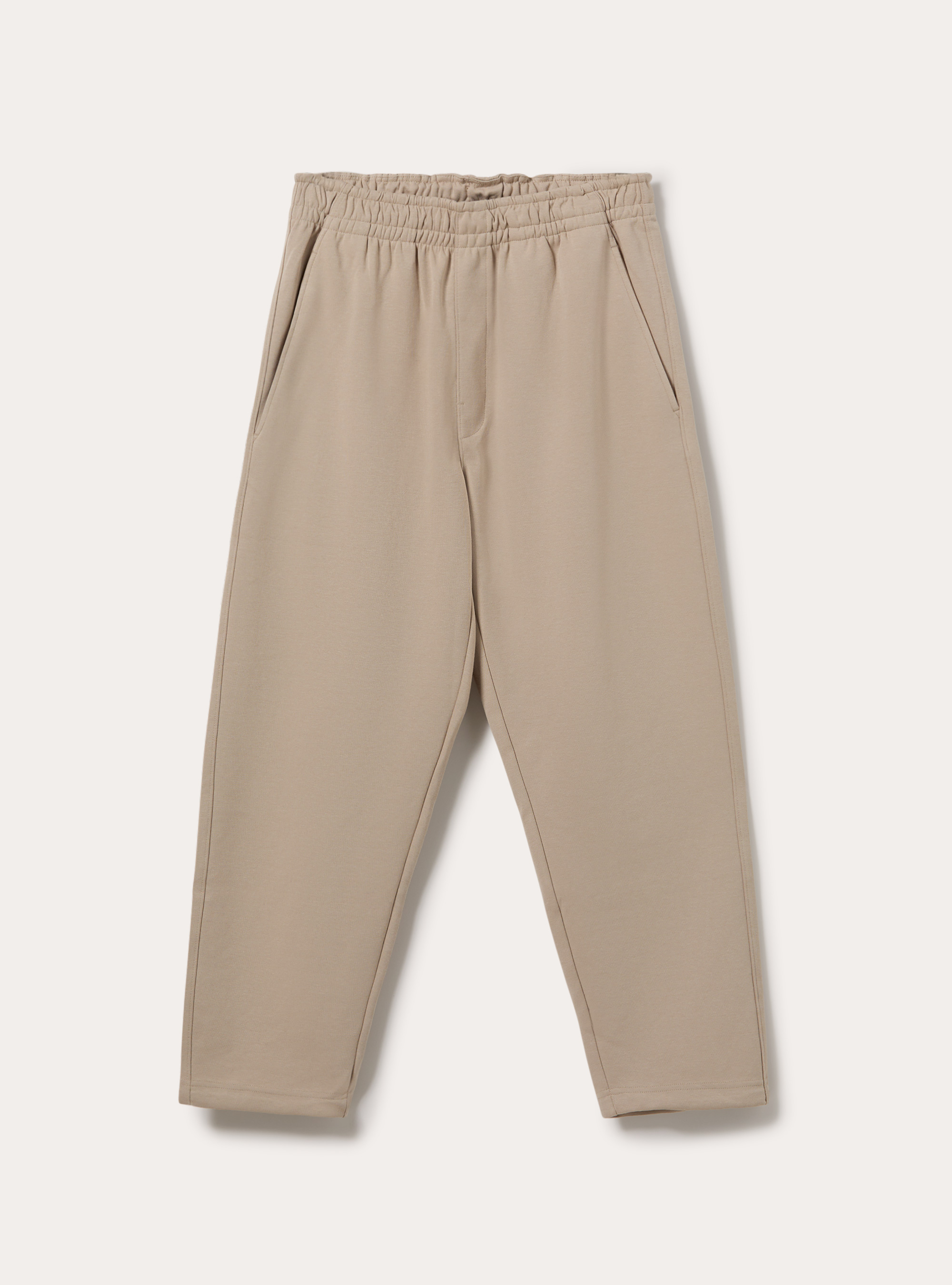 Pantaloni tuta in interlock relaxed fit, BG2 BEIGE MEDIUM