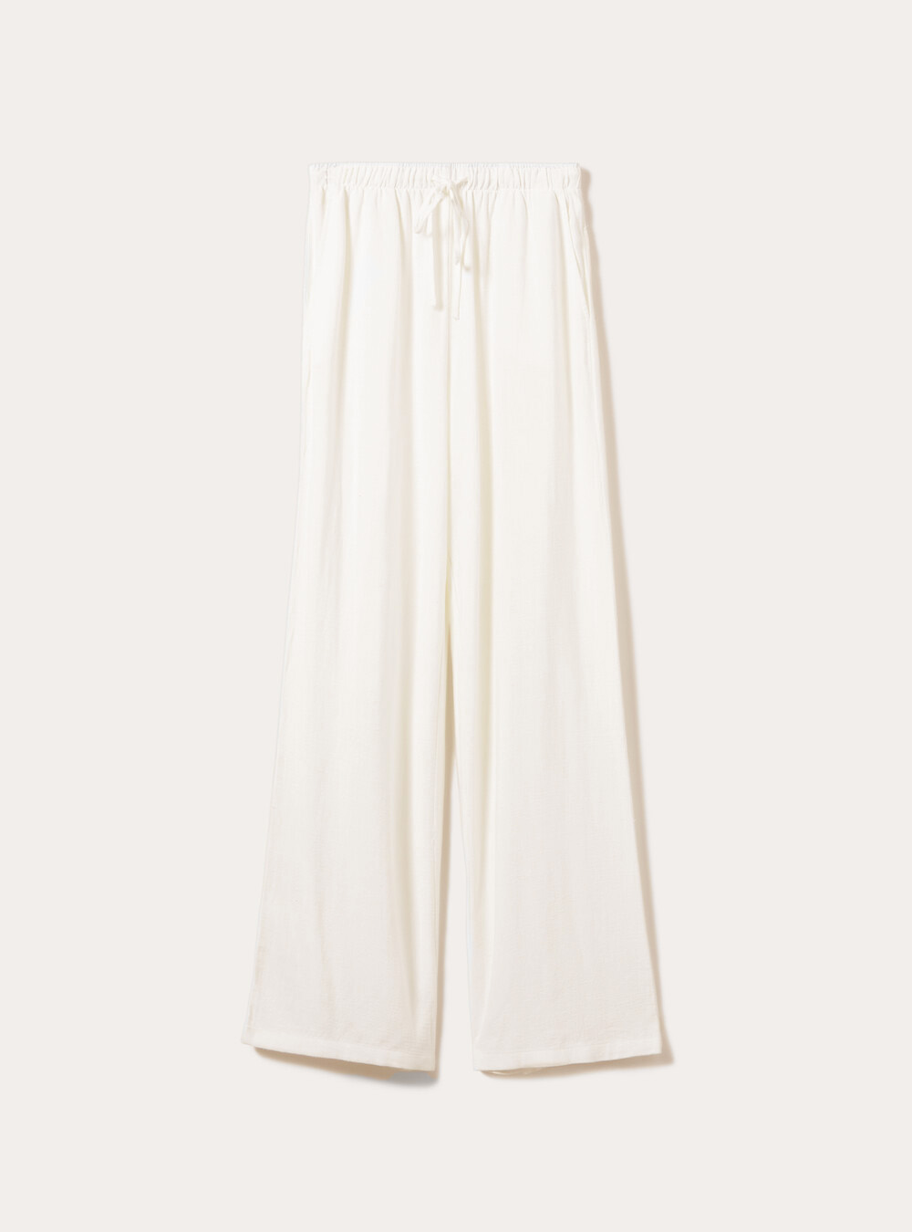 Linen blend palazzo trousers, MBG3 BEIGE MEL LIGHT
