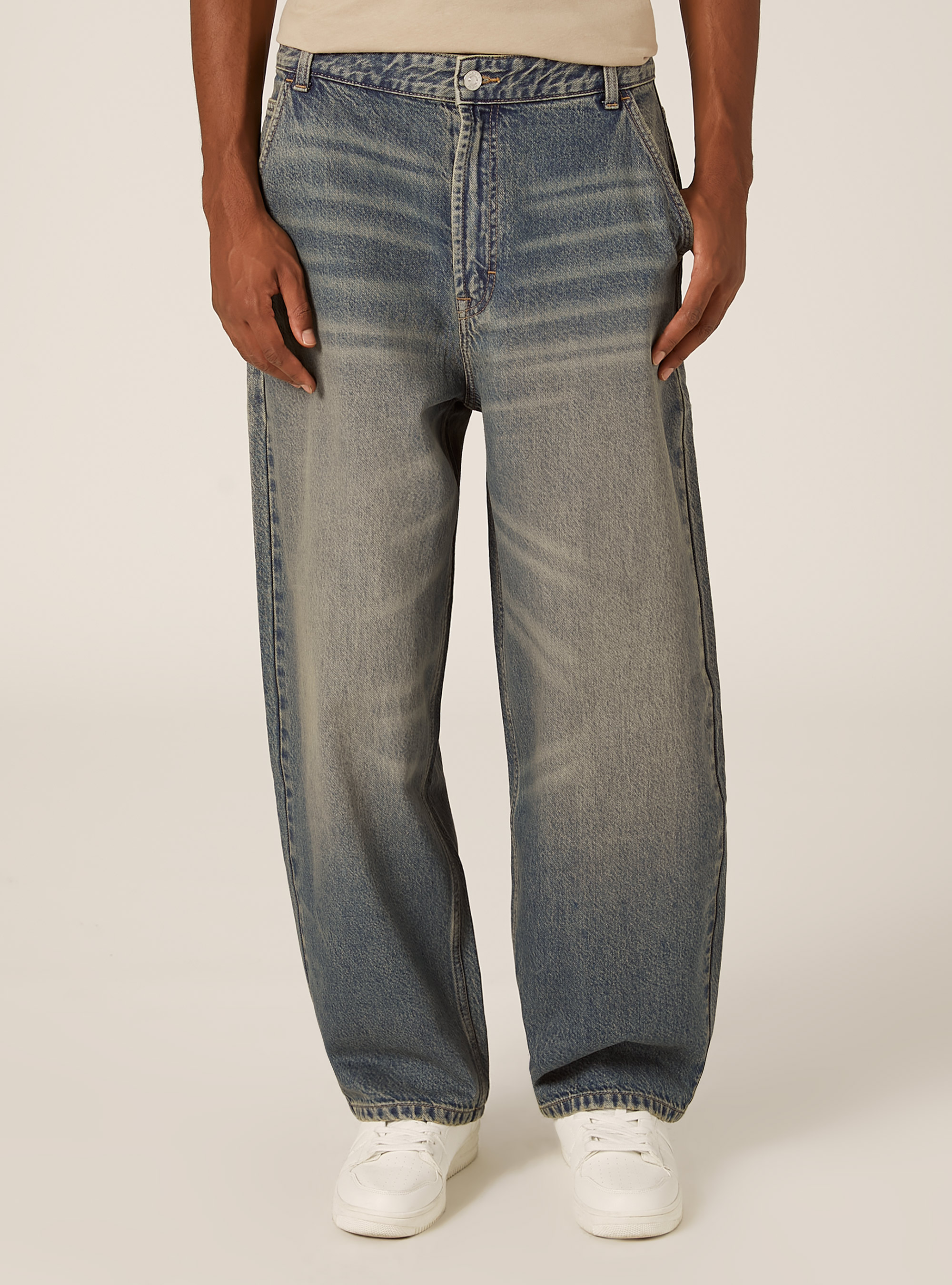 Jeans skater coupe ample, D003 MEDIUM BLUE