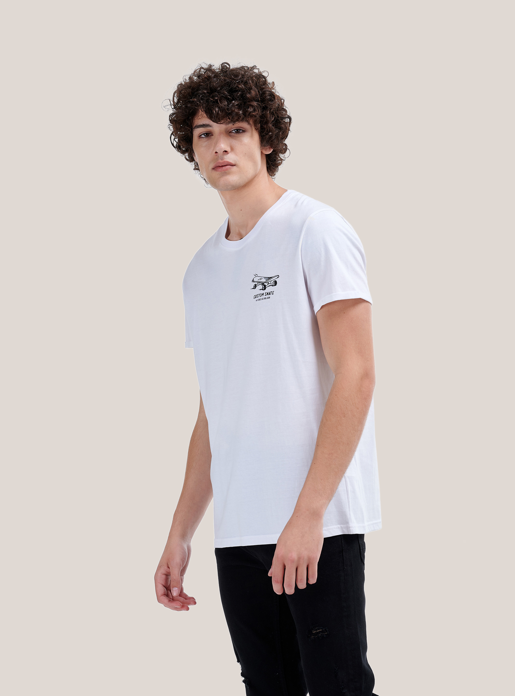 T-shirt with city print, WHITE