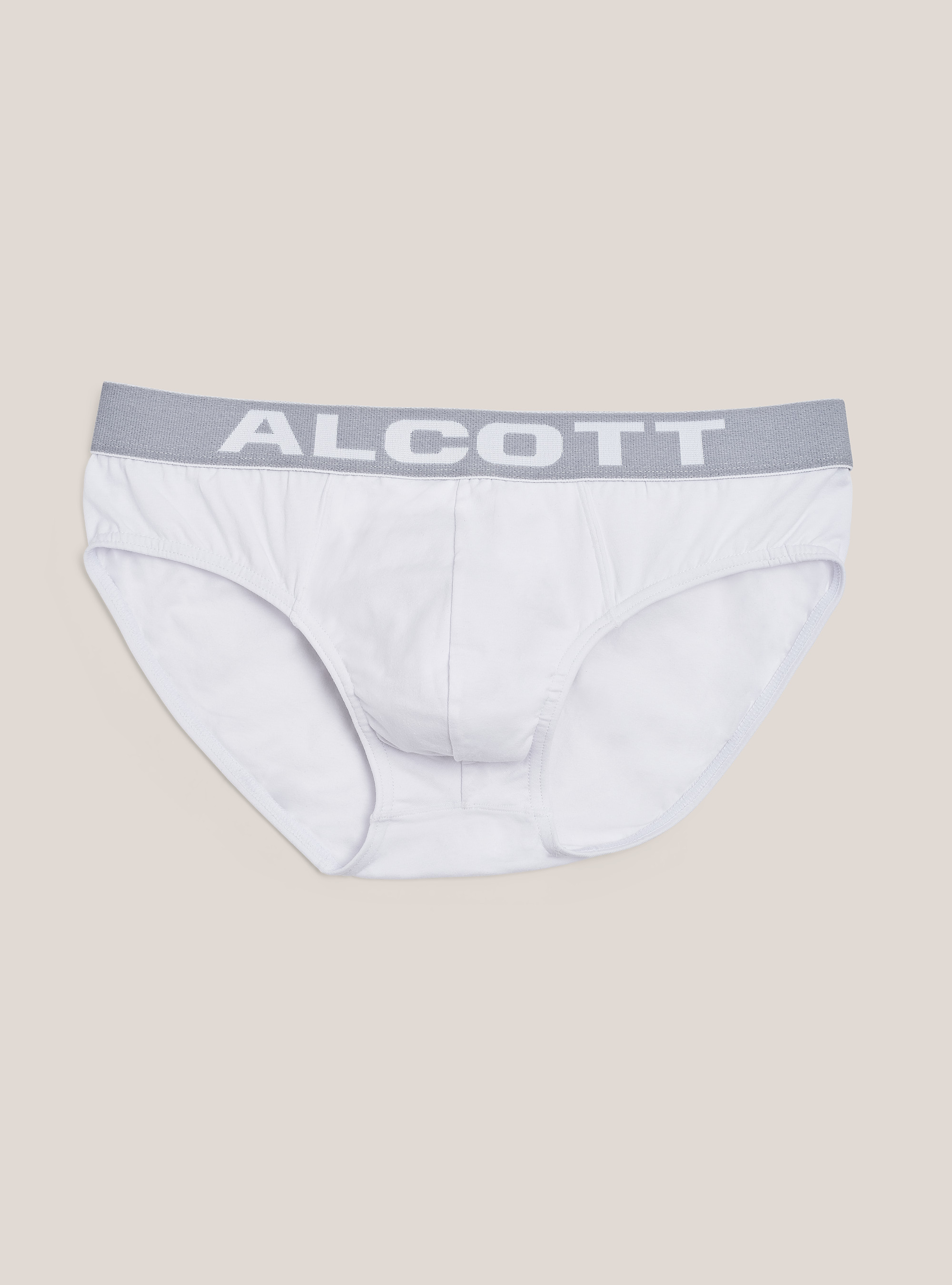 Elastic cotton slip with logo, WHITE