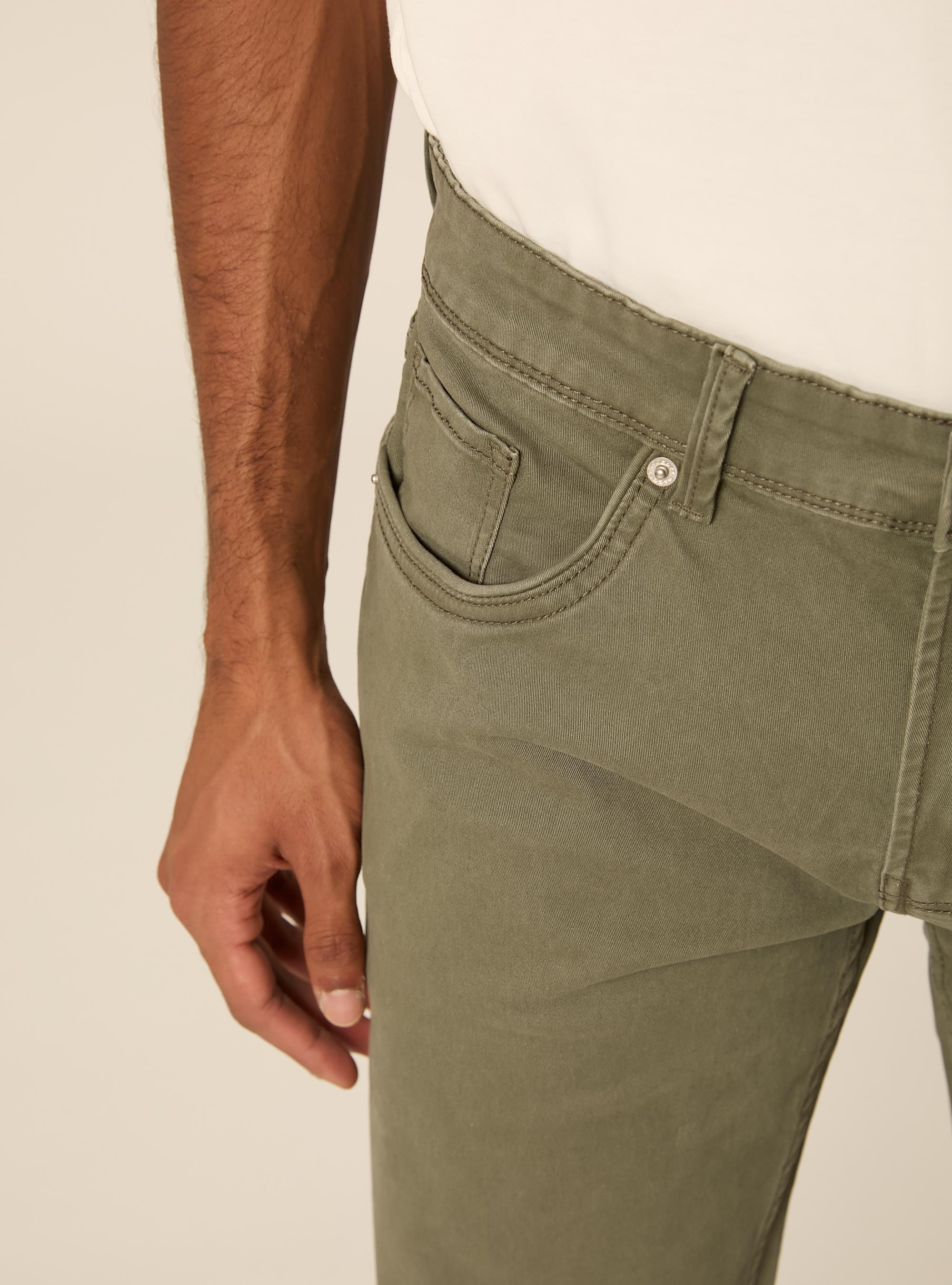 Pantaloni 5 tasche in twill, KY2 KAKY MEDIUM