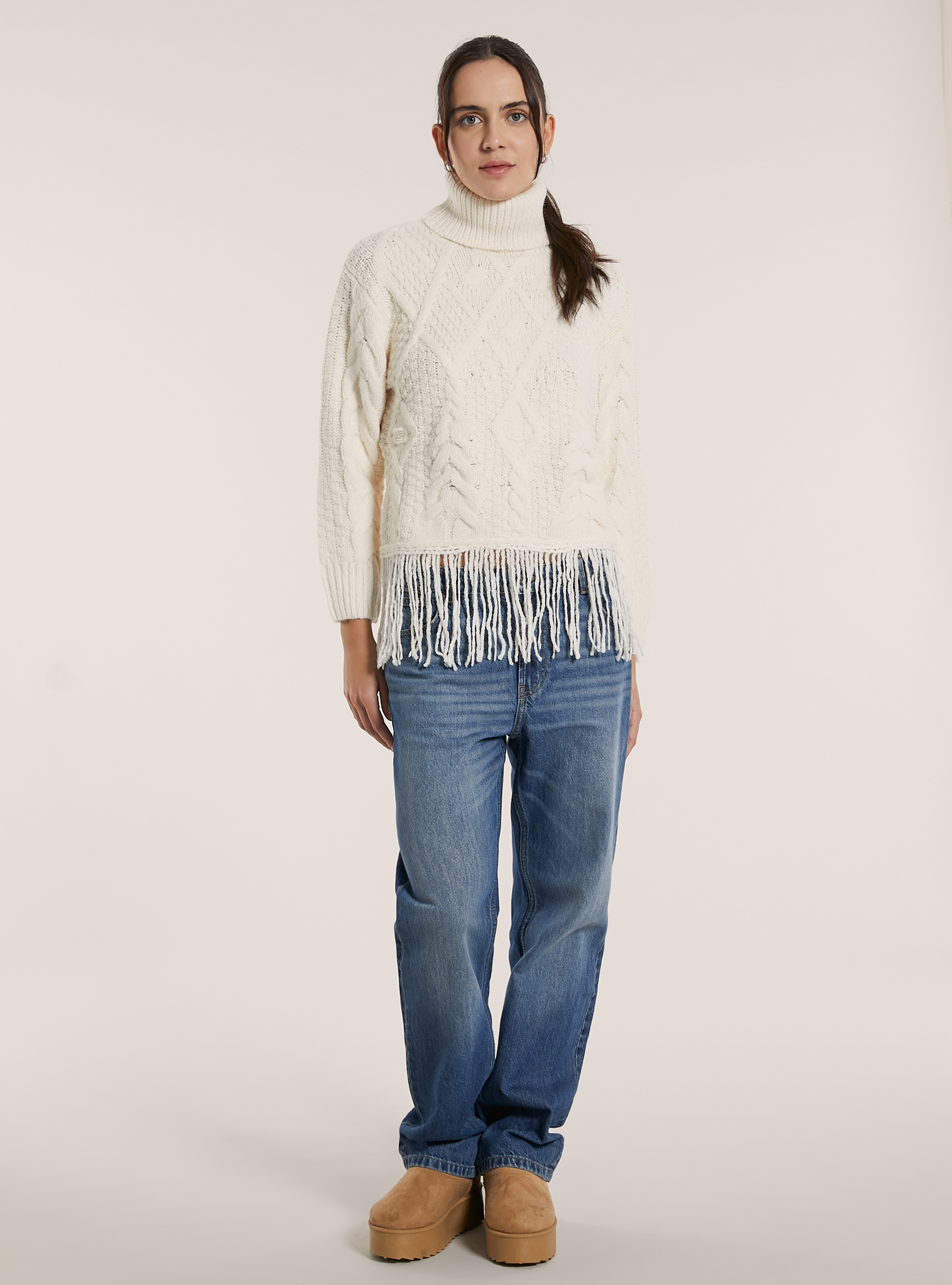 Pullover frange al fondo, WH2 WHITE
