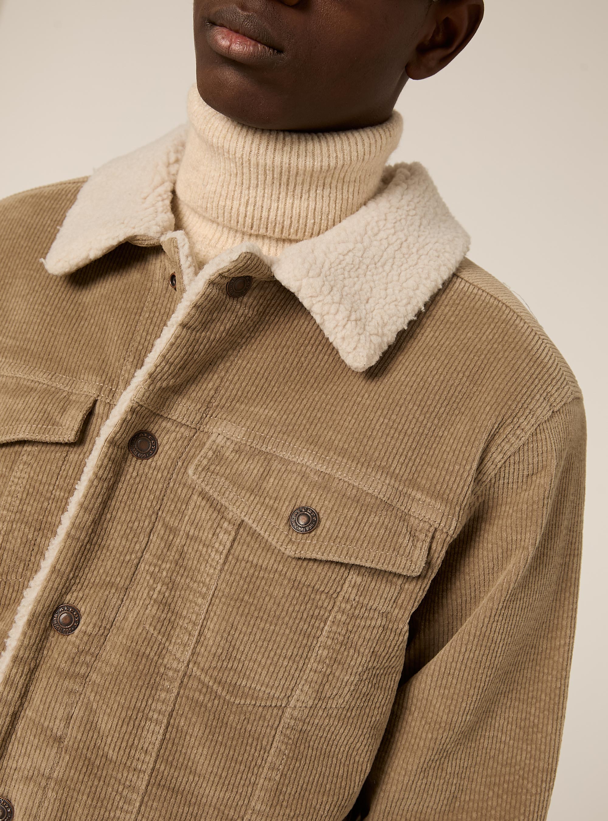 Giubbino in velluto a coste, BG3 BEIGE LIGHT