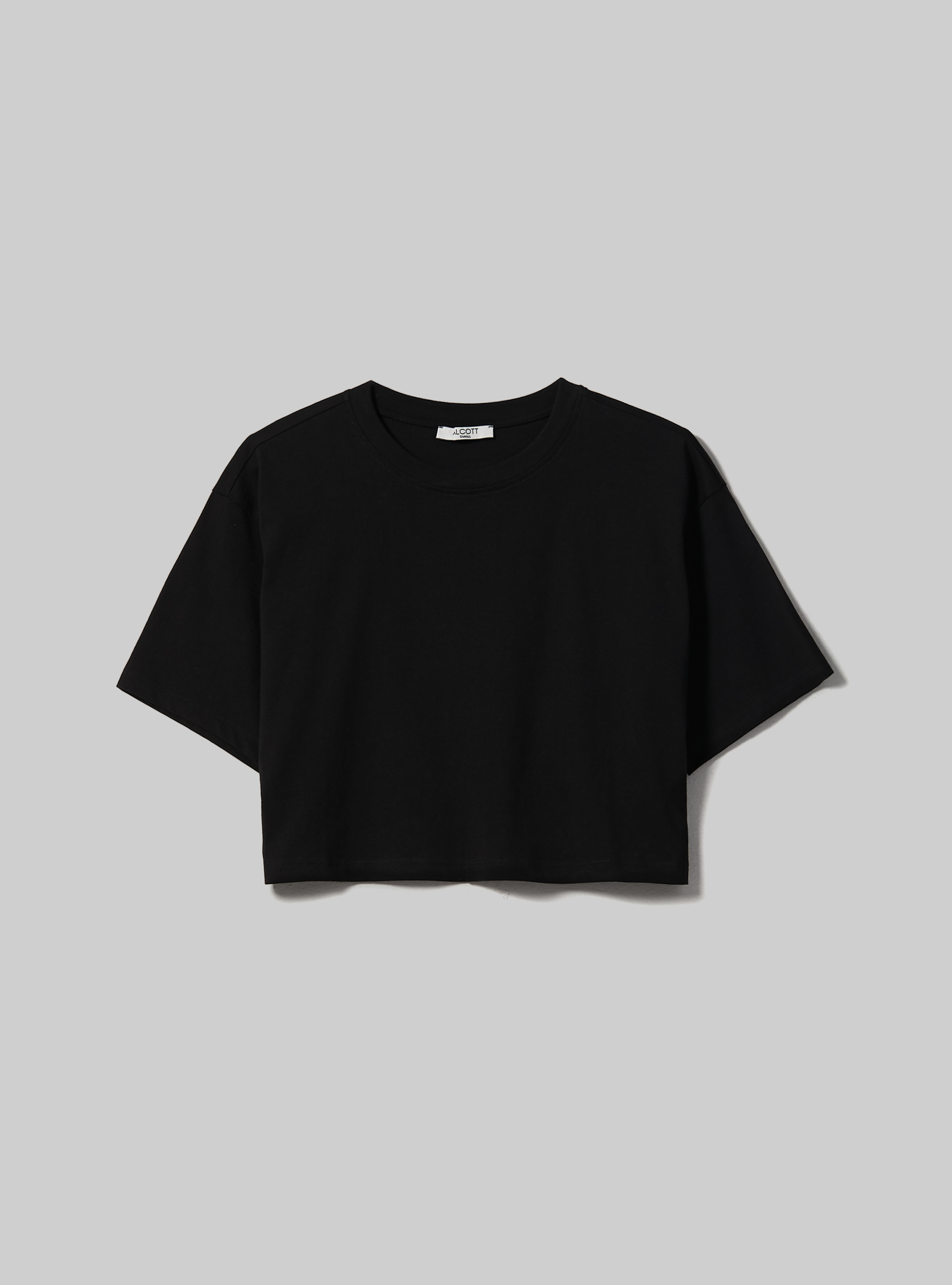 T-shirt en coton court, BK1 BLACK