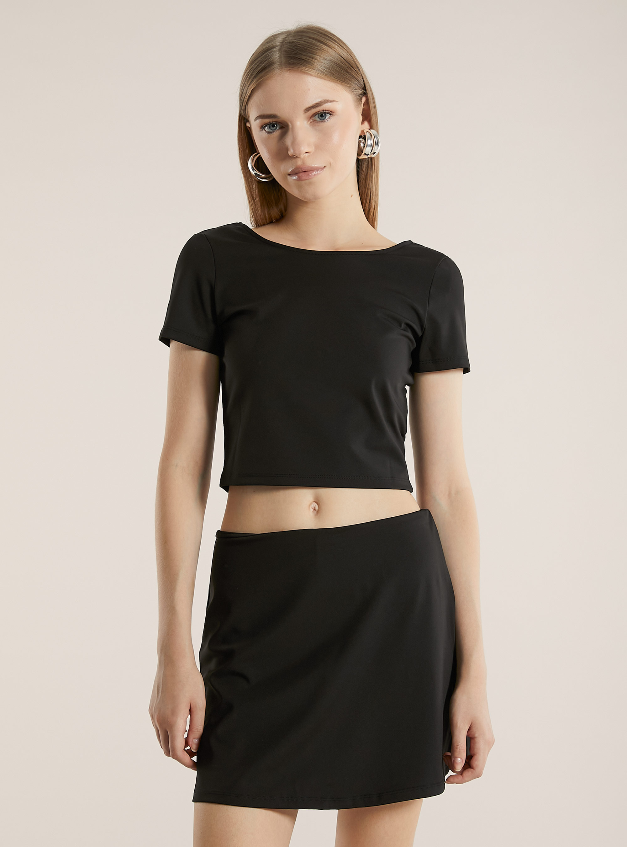 Camiseta elástica activa, BK1 BLACK