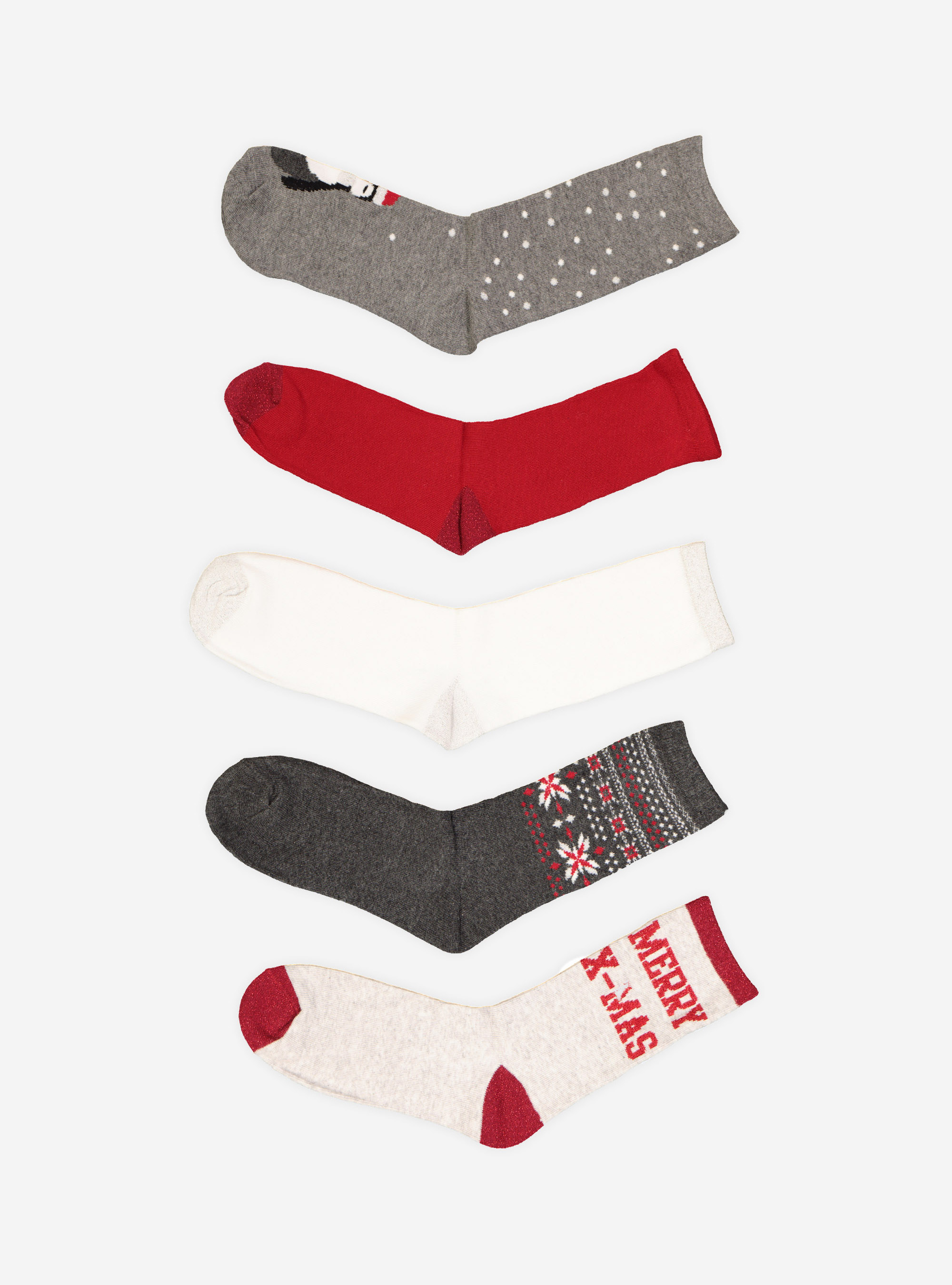 Set 5 calzini natale, XMAS