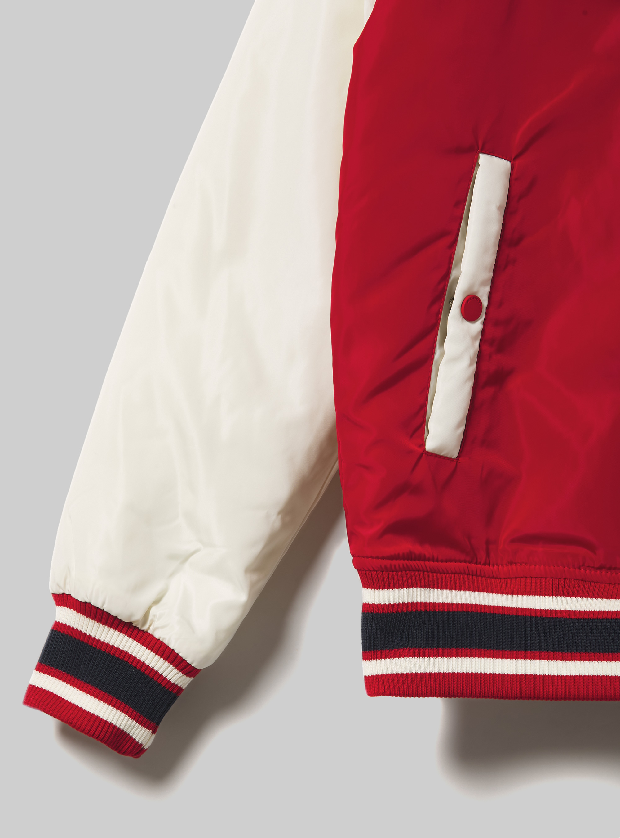 College-style bomber jacket with recycled padding, RD2 RED MEDIUM