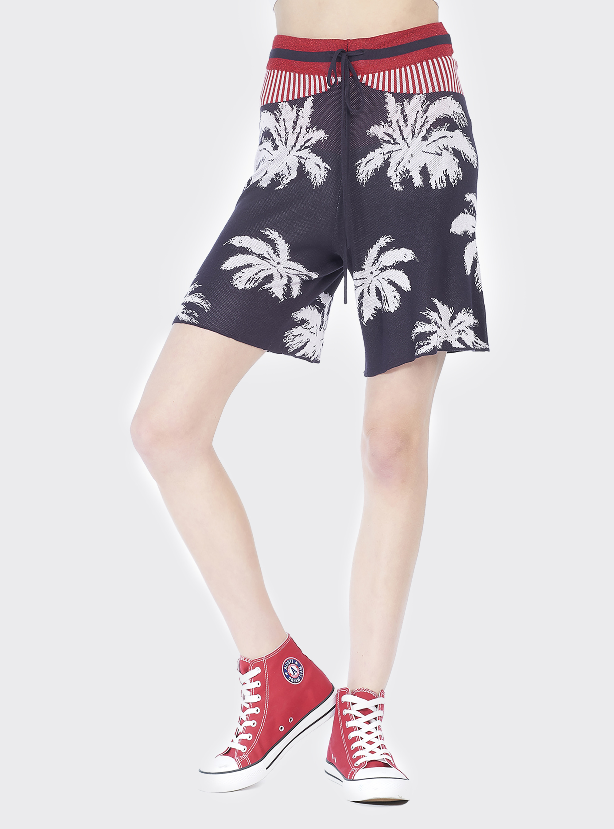 Short con stampa palme, MULTICOLOR