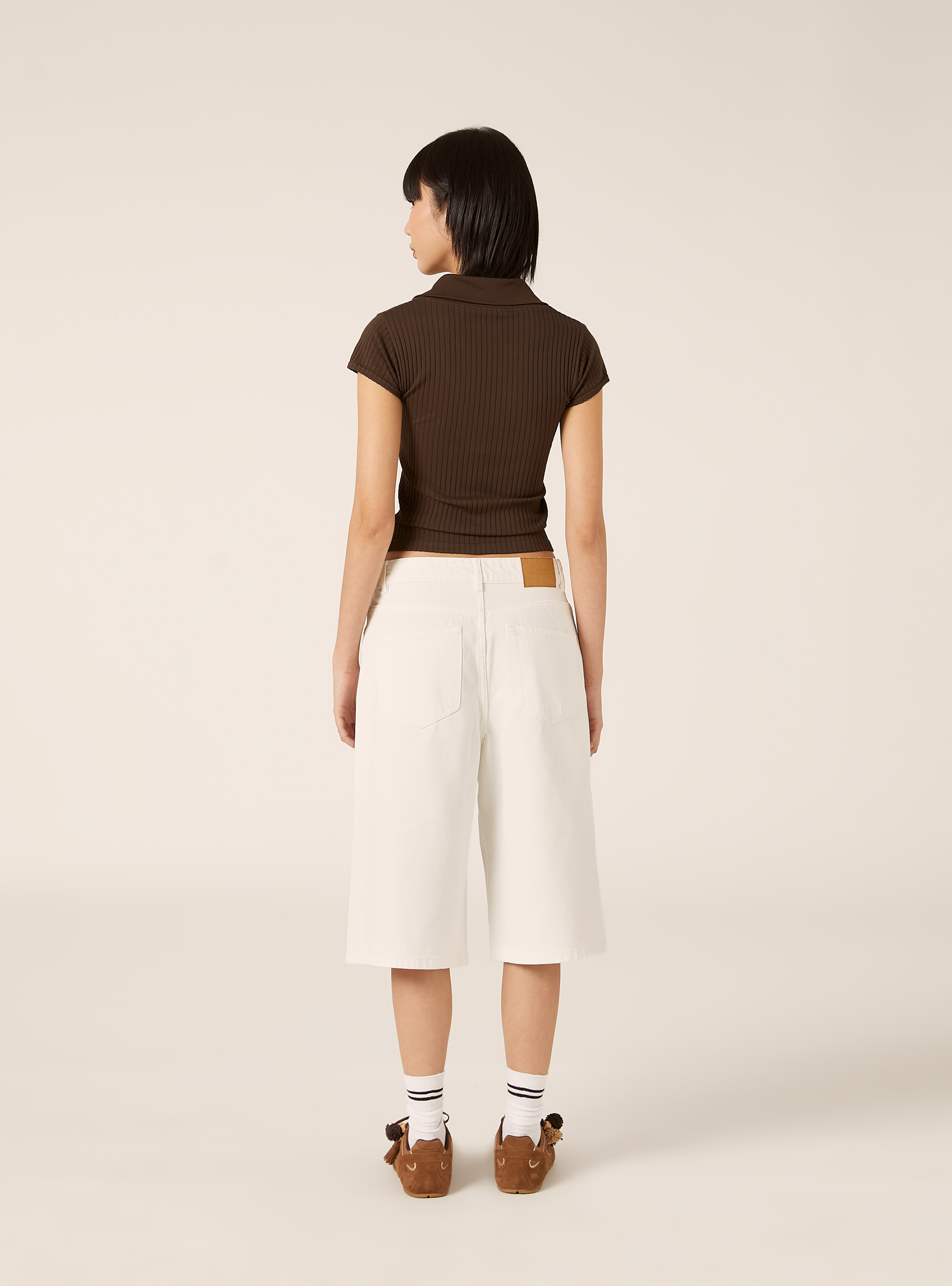 Bermuda jort fit in denim colorato, WH1 OFF WHITE