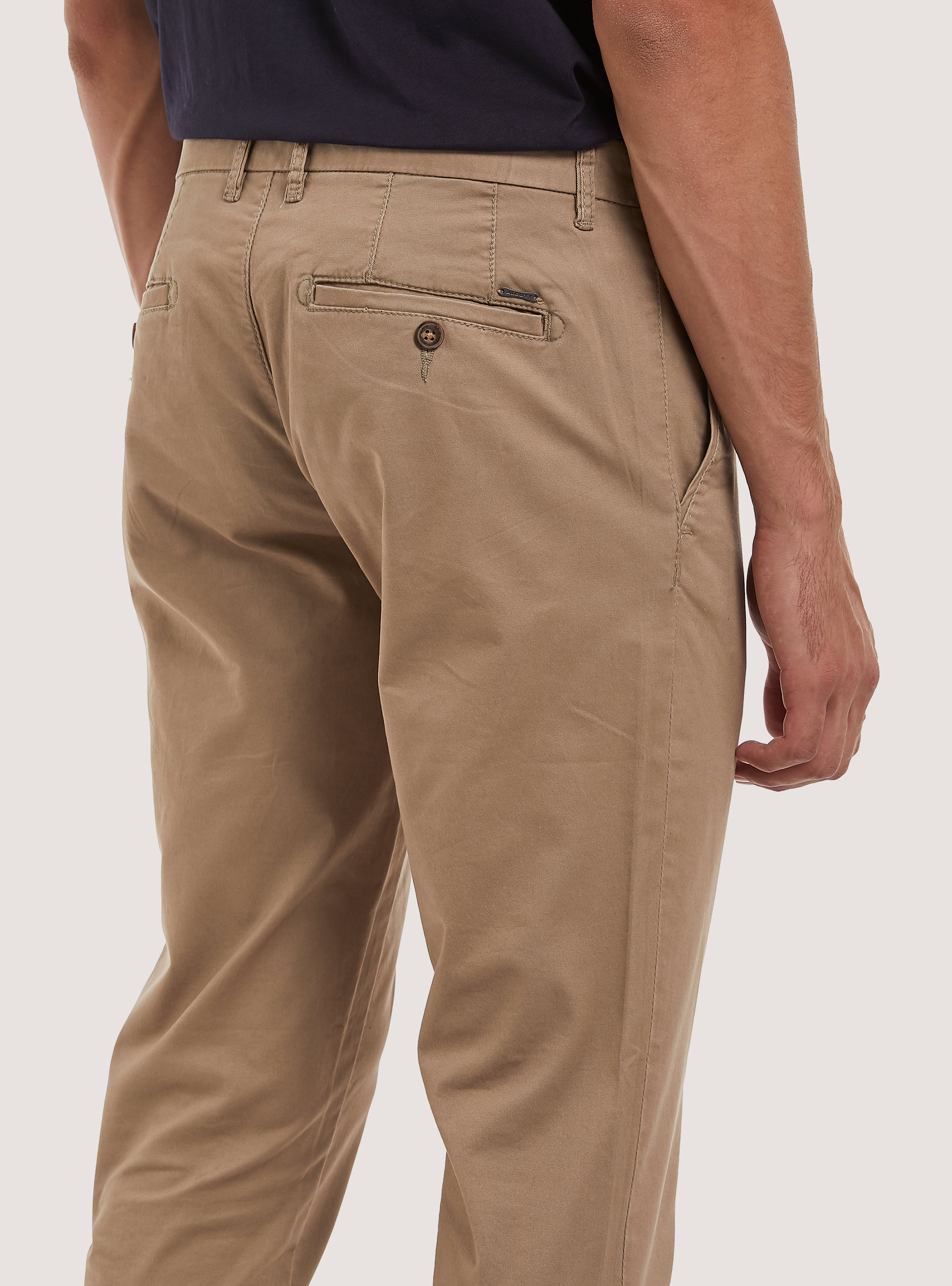 Stretch cotton twill chinos, BG3 BEIGE LIGHT
