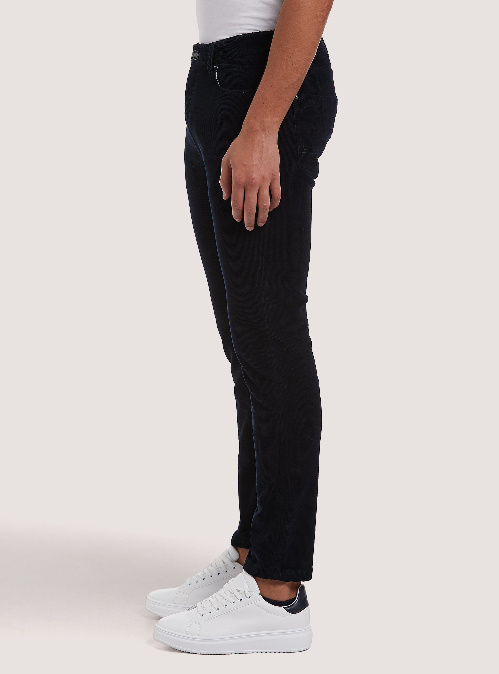 Corduroy skynny fit trousers, NA1 NAVY DARK