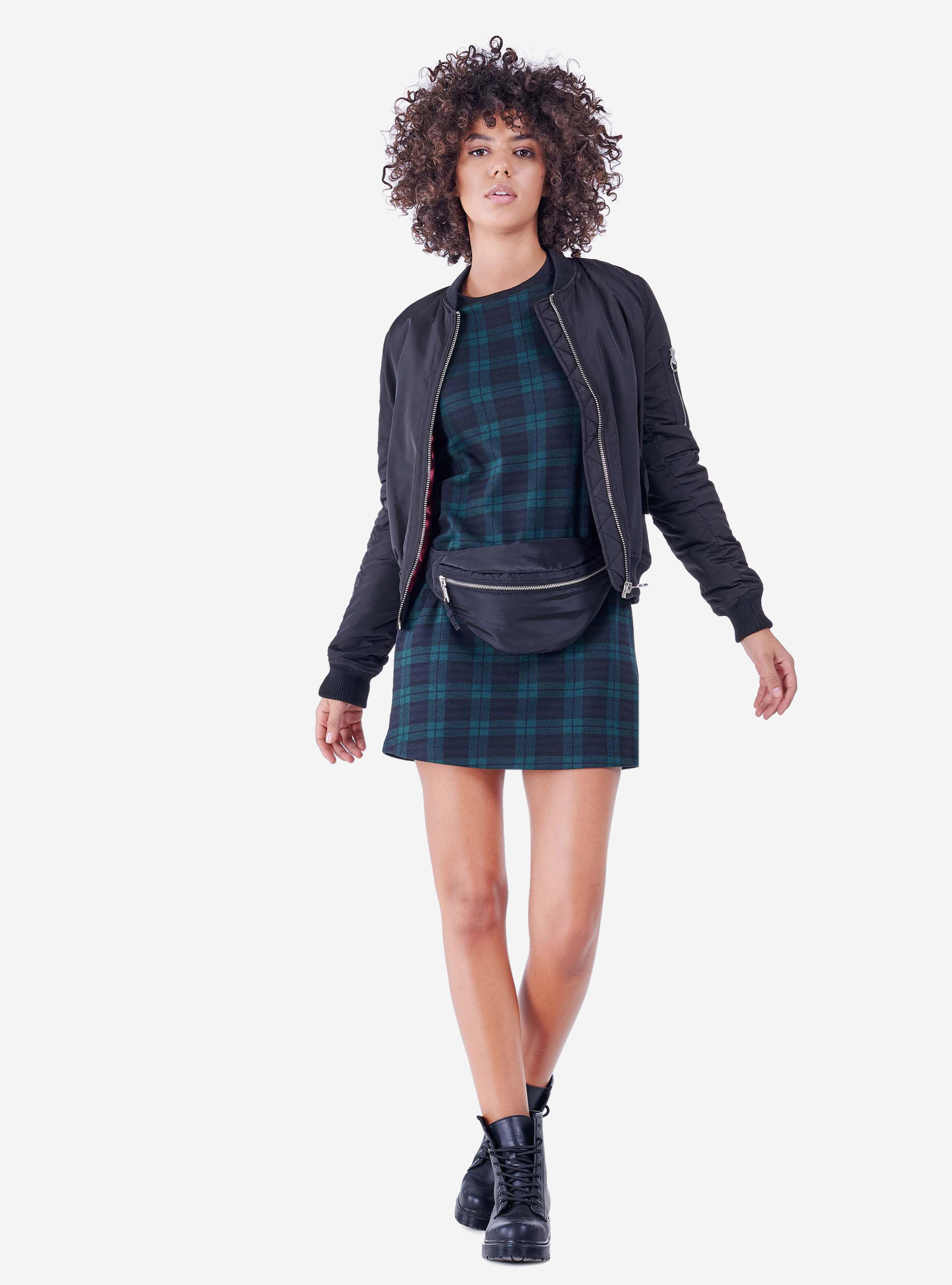 VESTIDO DE FANTAS, VERDE A CUADROS