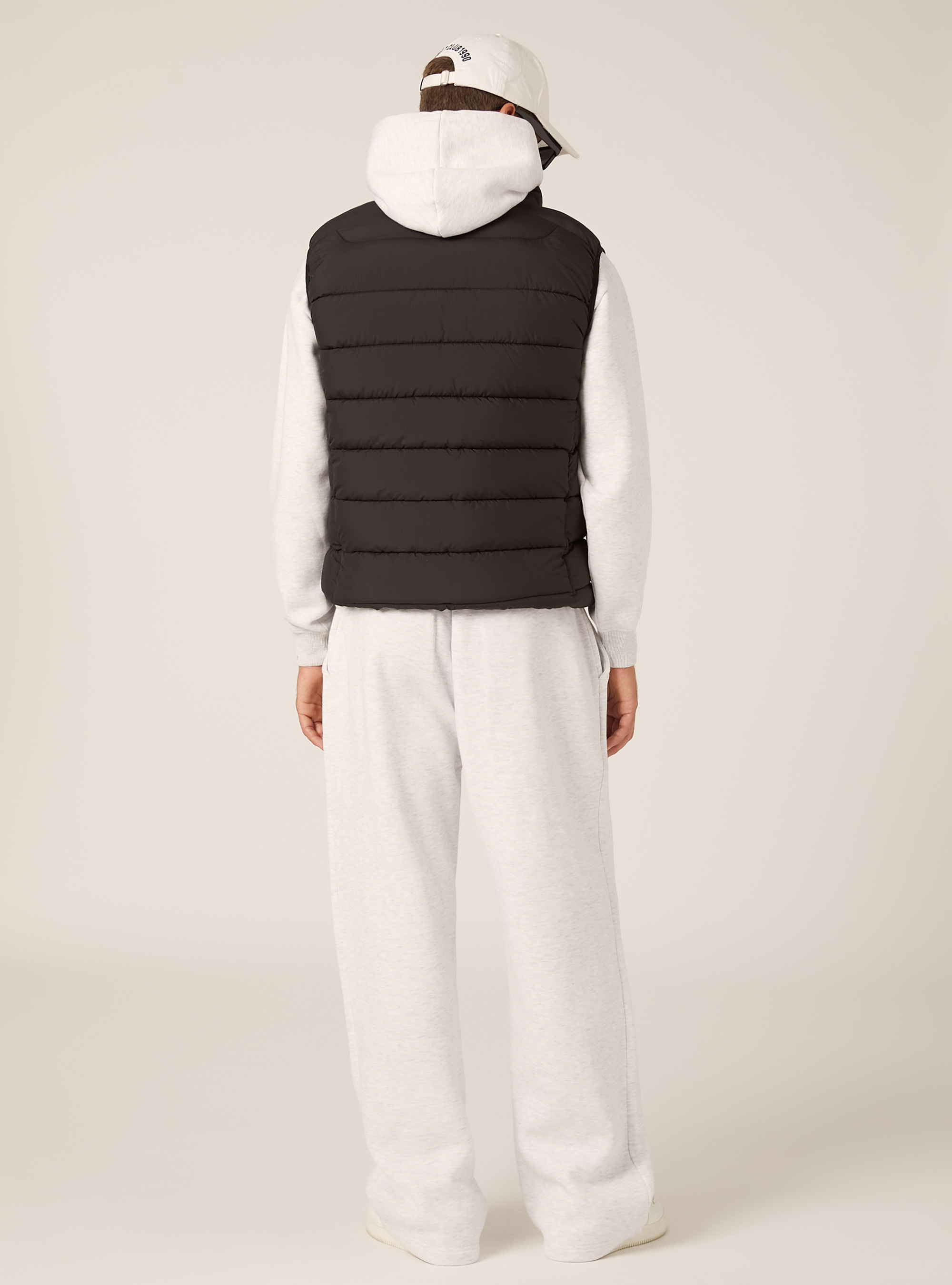 Padded sleeveless jacket, BK1 BLACK