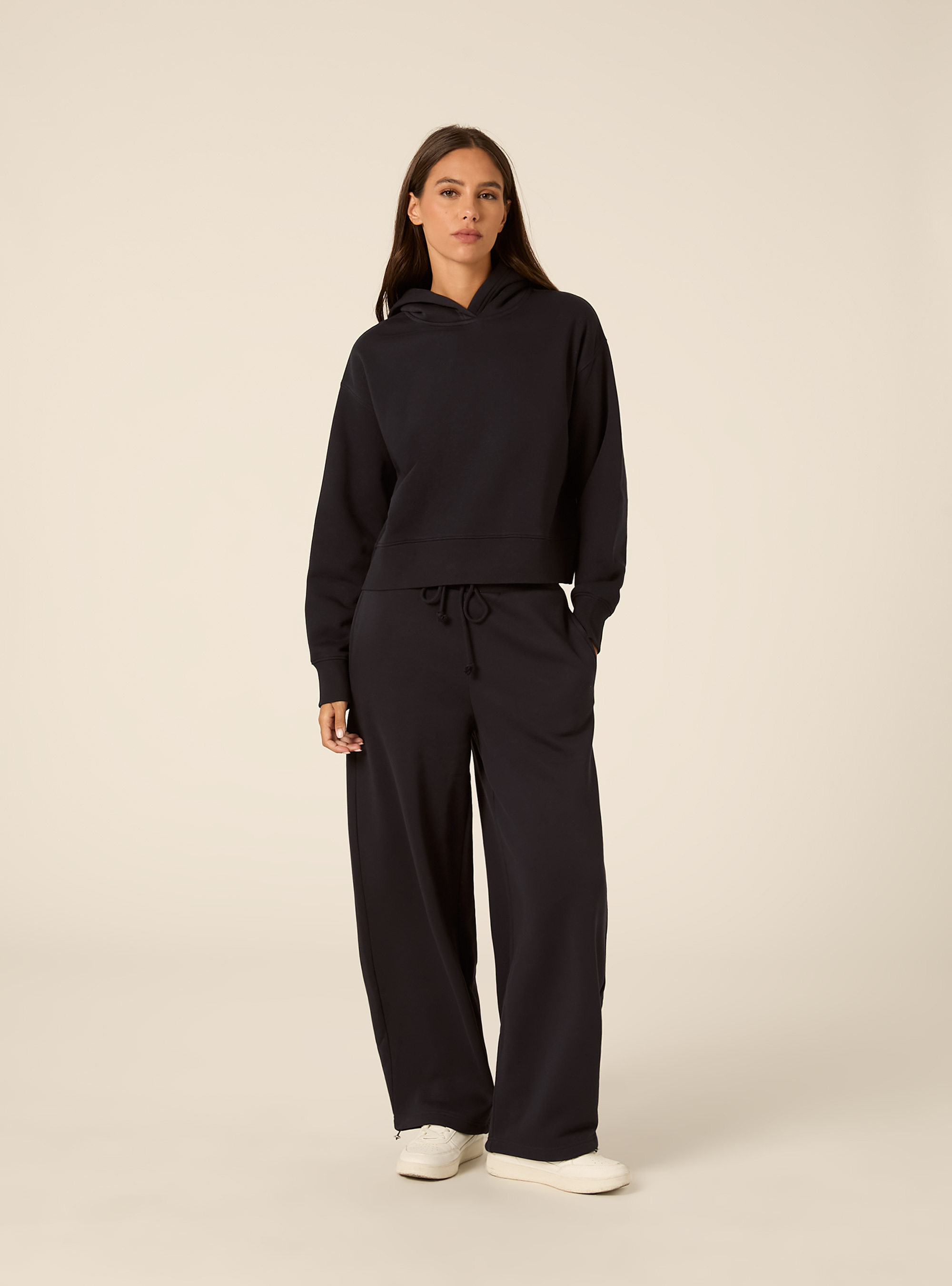 Felpa boxy con cappuccio, NA1 NAVY DARK