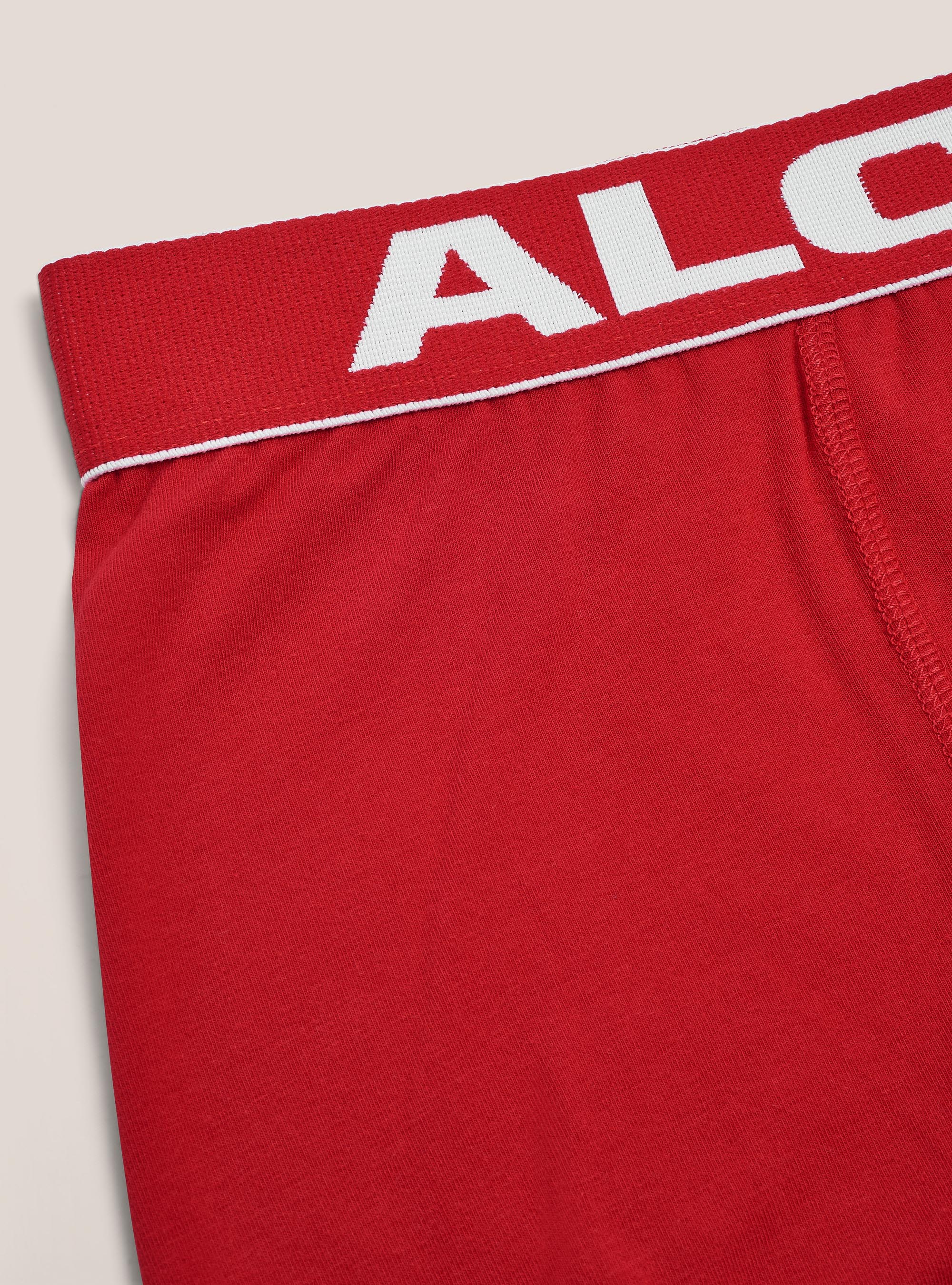 Boxer in cotone elasticizzato con logo, RED