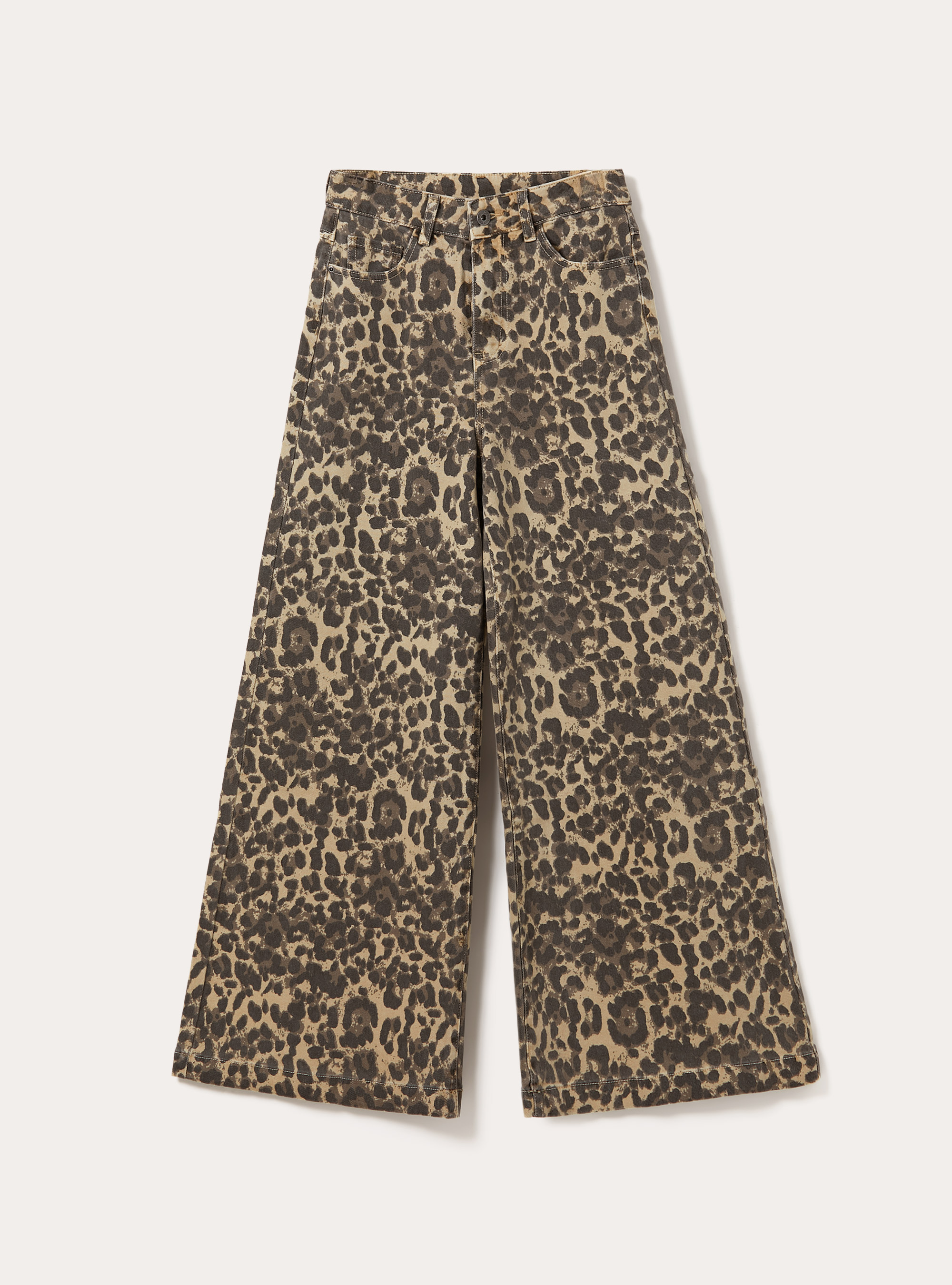 Pantaloni wide leg animalier, ANIMALIER
