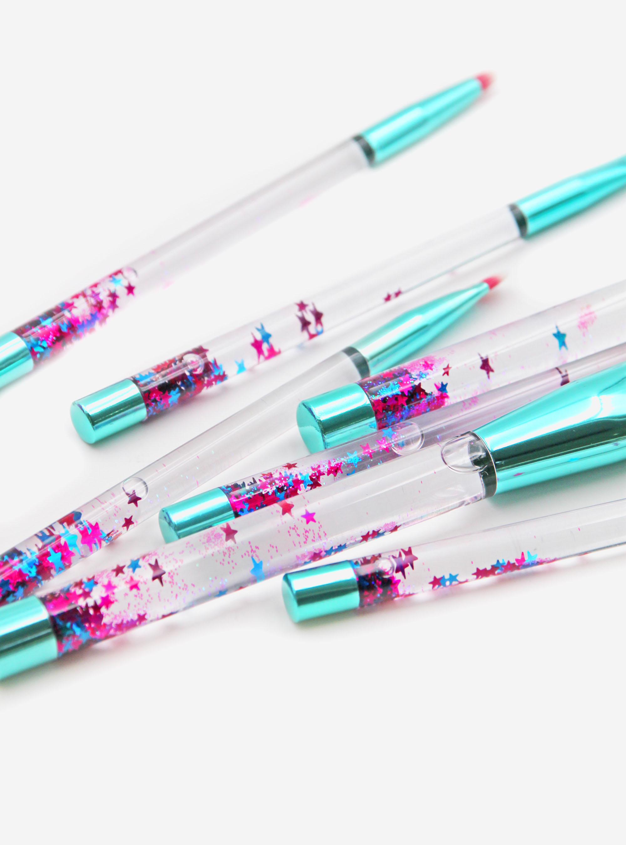 Lot 7 pinceaux paillettes, C6648 GREEN