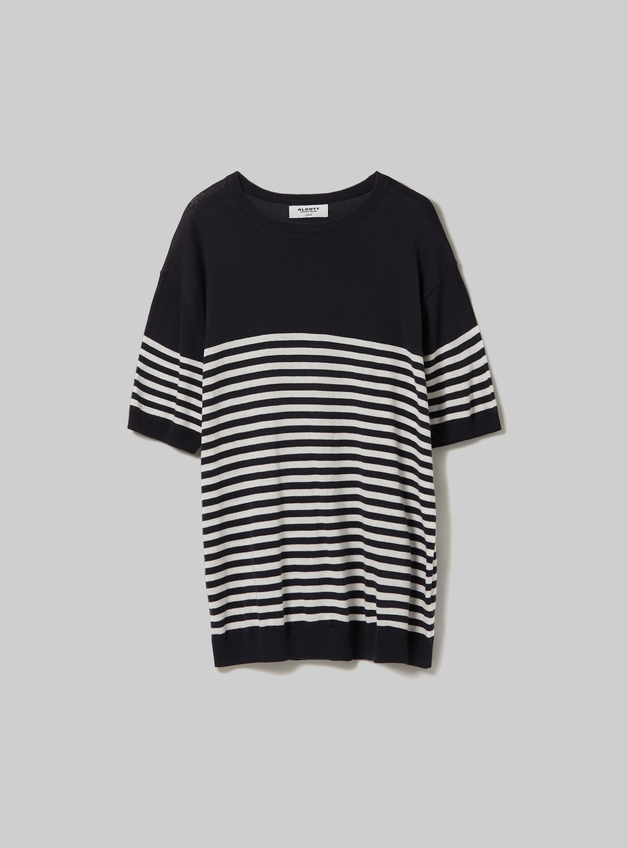 Short-sleeved cotton pullover, MULTICOLOR