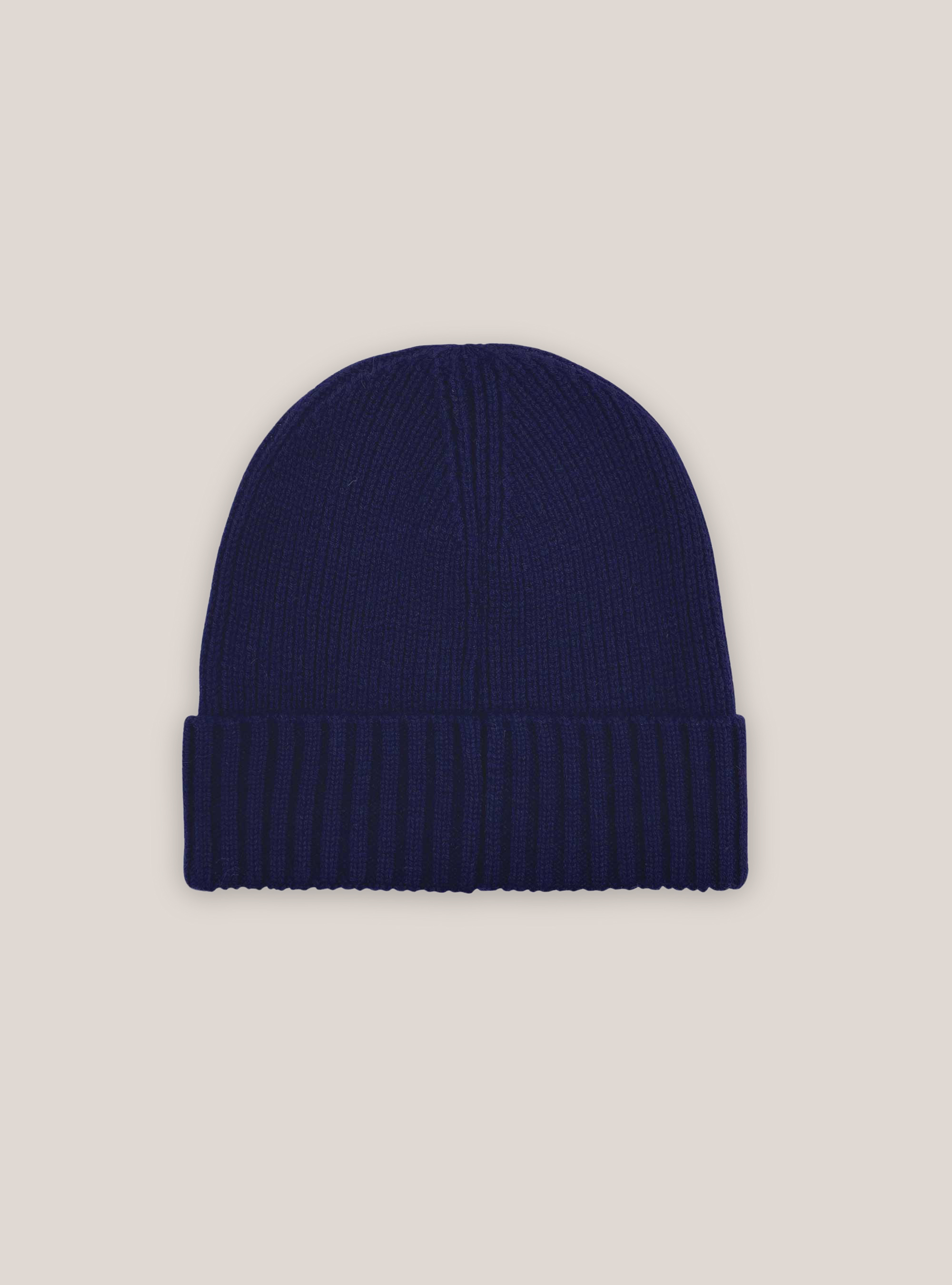 Cappello in rib misto lana, BLU MARINO