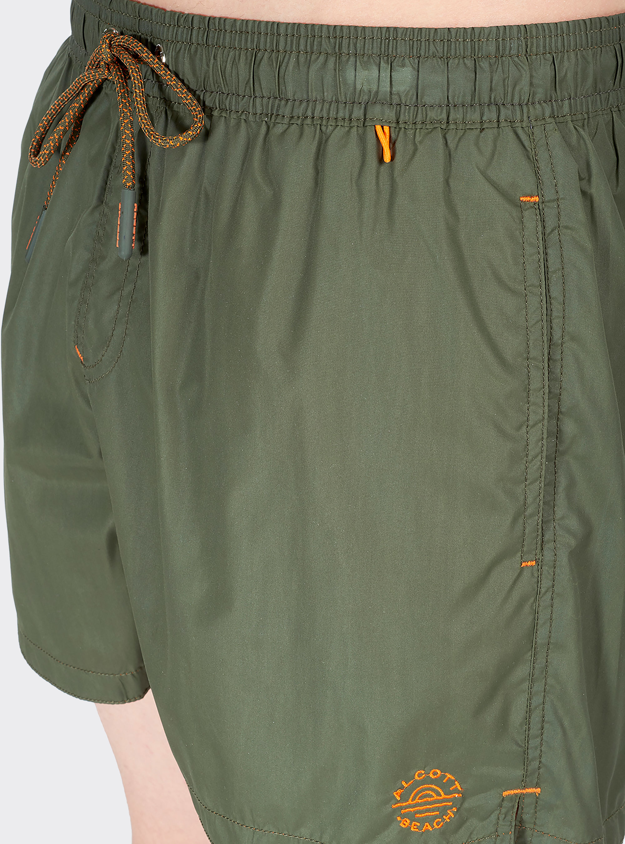 Costume con logo ricamato e cordino a contrasto, CAQUI