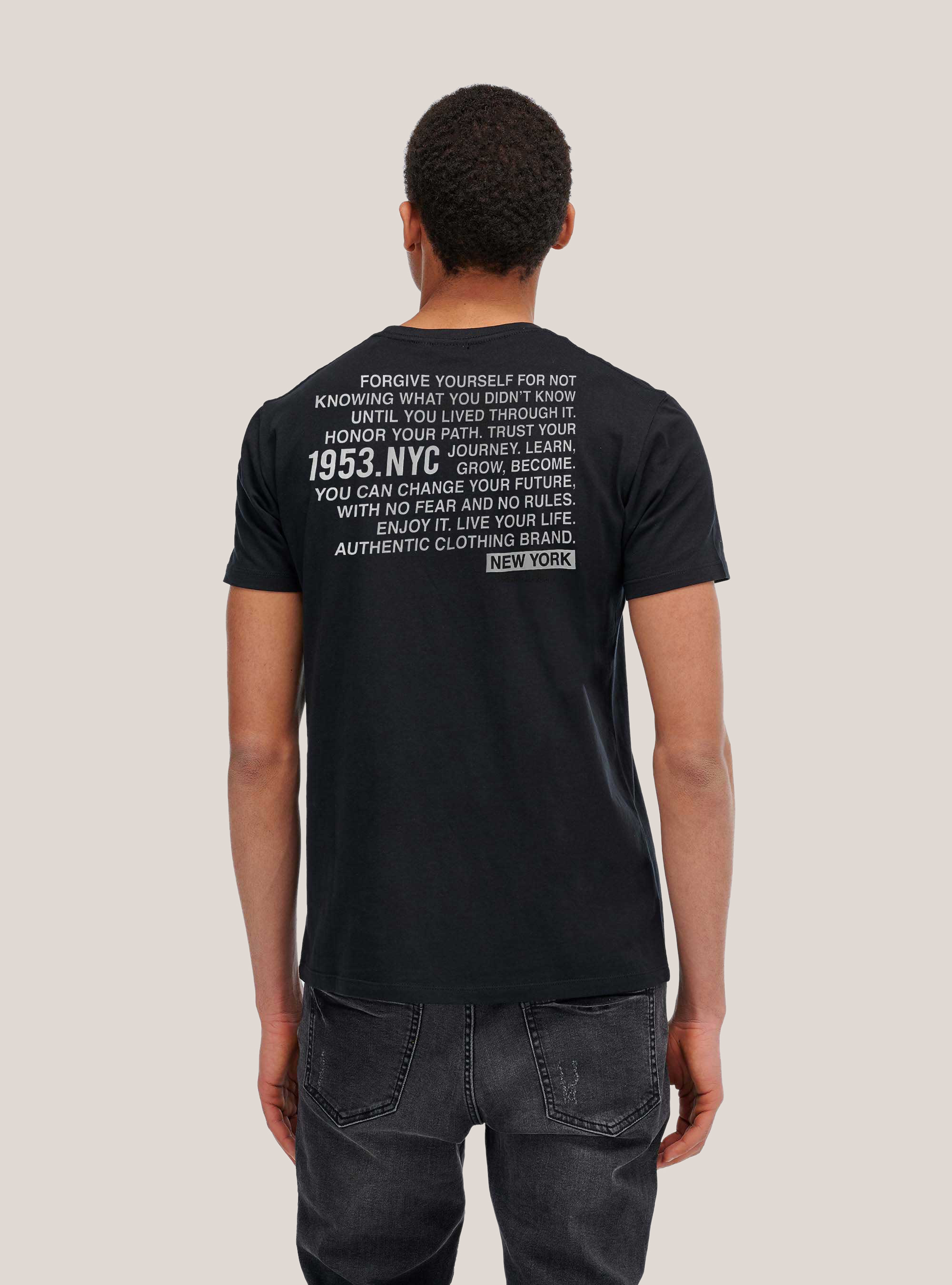T-shirt with lettering detail, BLACK