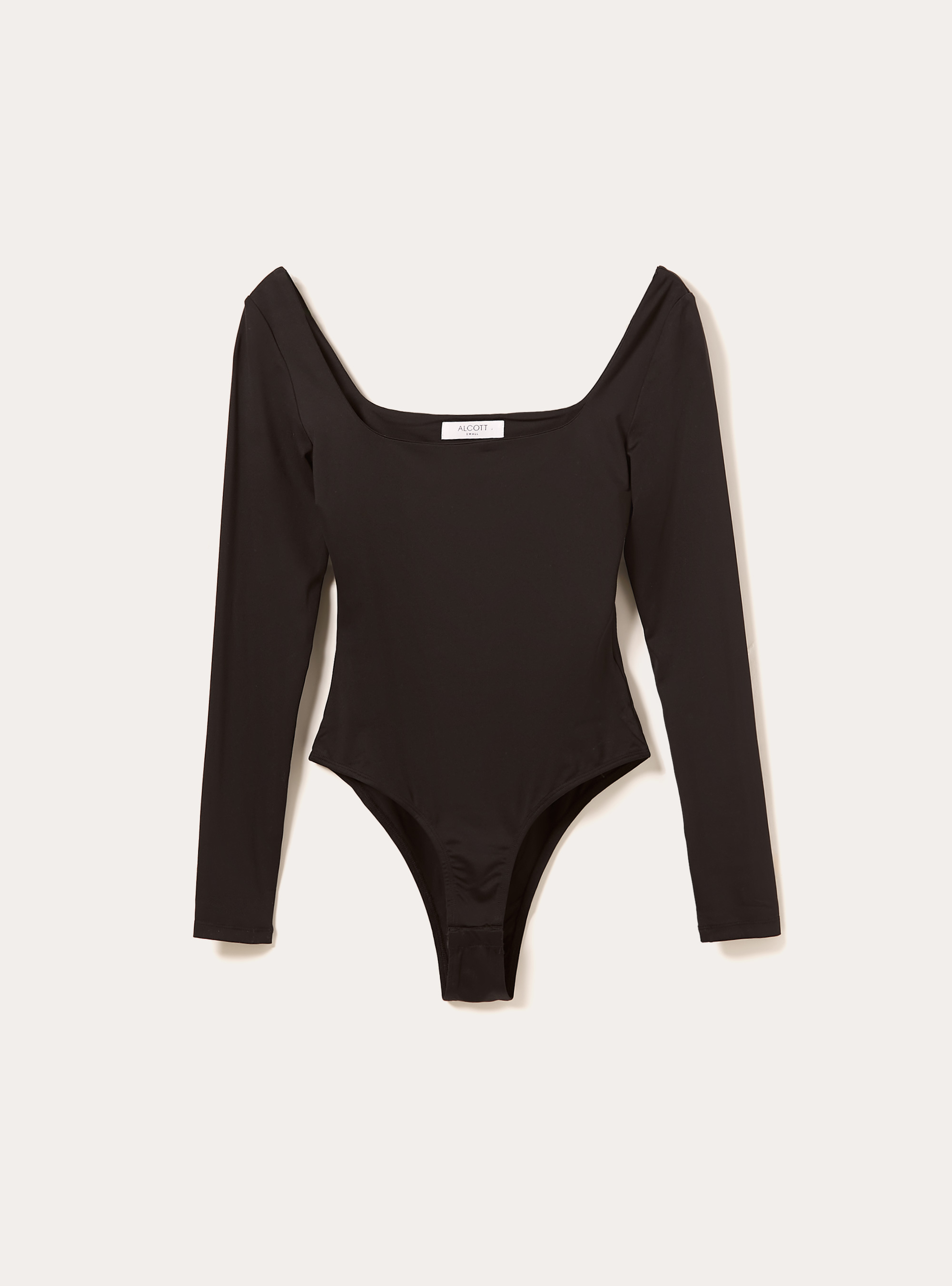 Body con scollo quadrato, BK1 BLACK