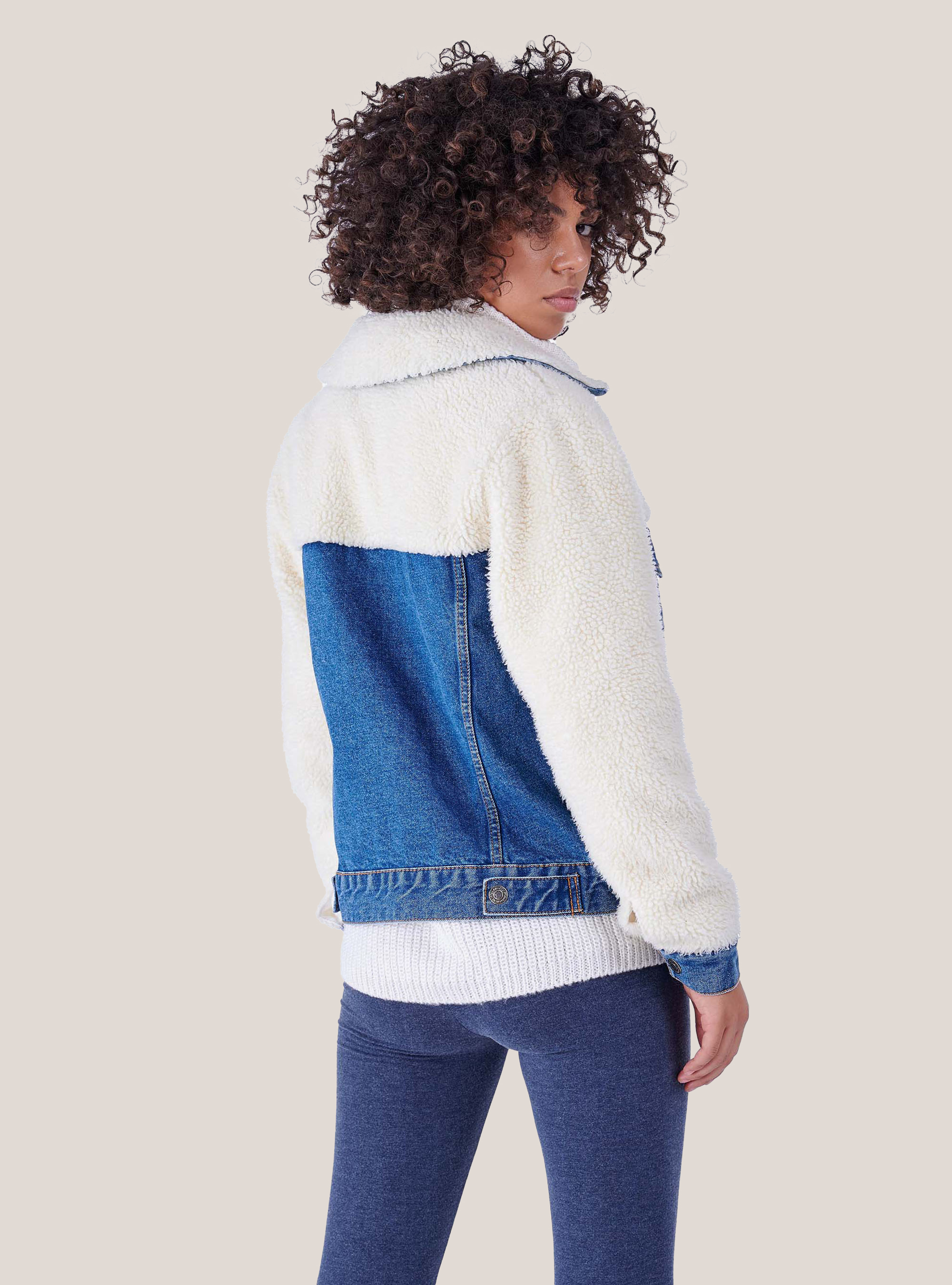 Denim Weste Lamm Einsätze, C272 BLUE