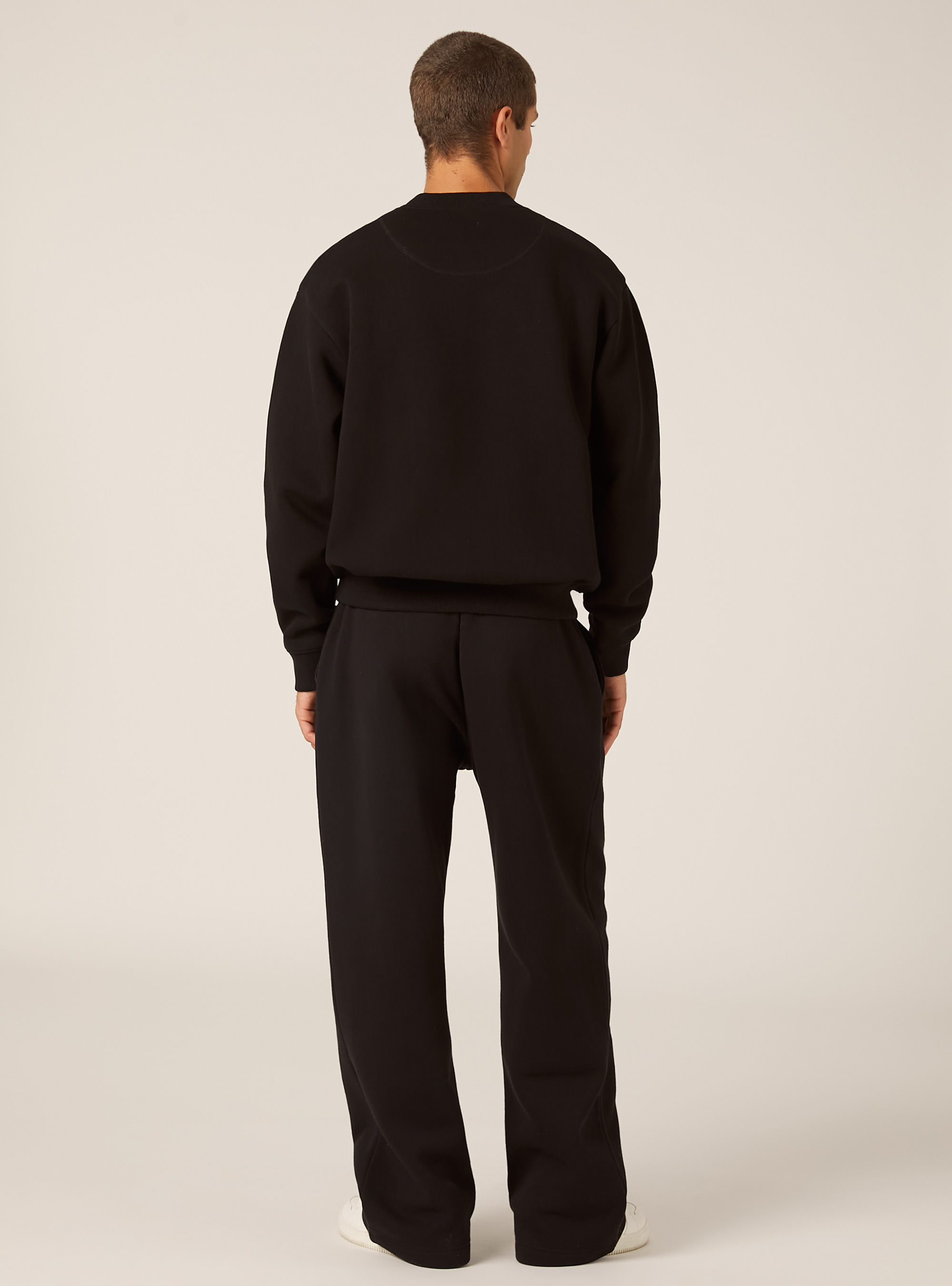 Boxy fit crew neck sweatshirt, BK1 BLACK