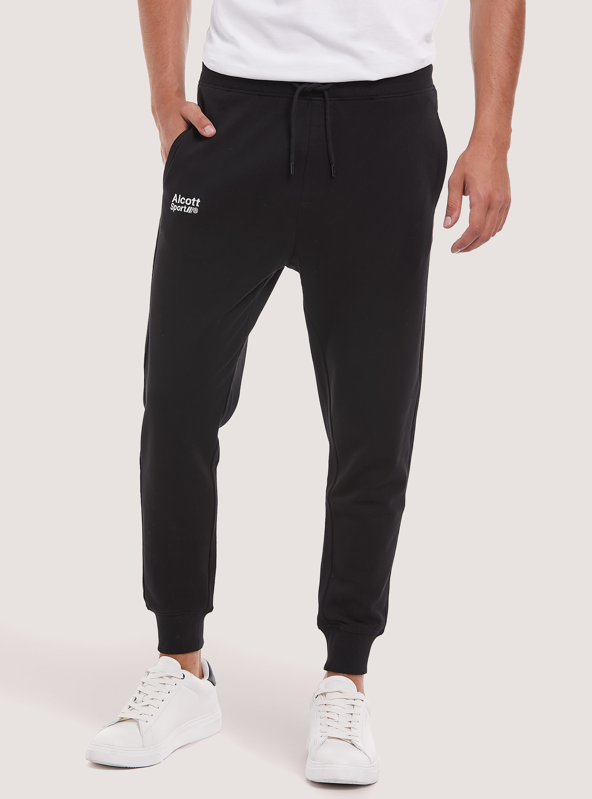 Plush jogger trousers, BLACK