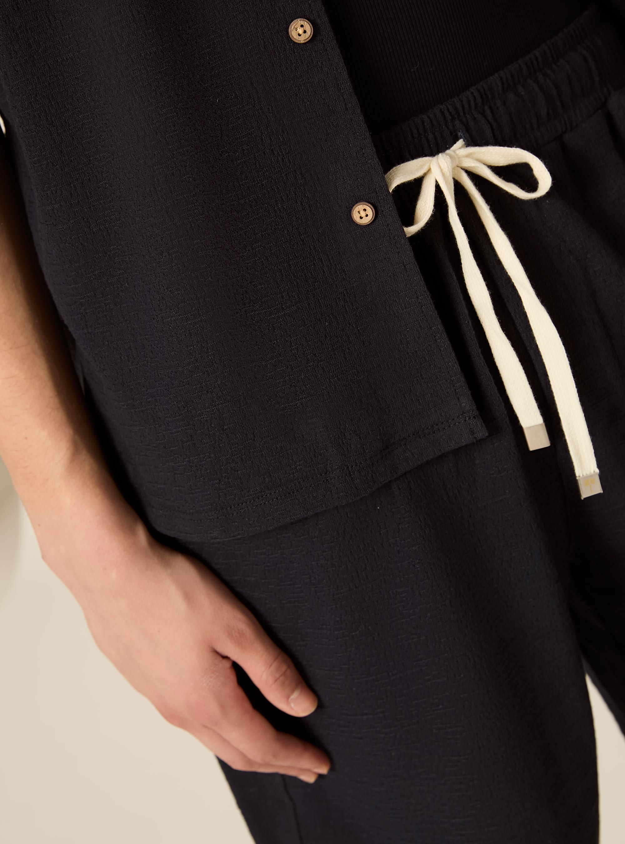 Bermuda in jersey texture regular fit, NA1 NAVY DARK