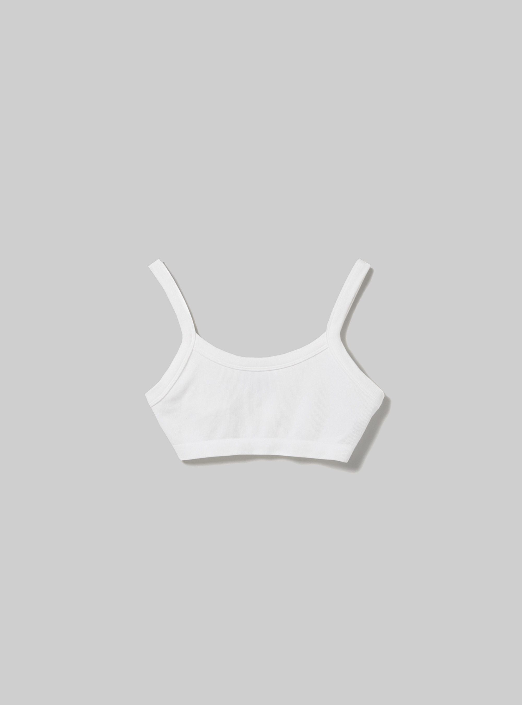 Ribbed brassiere top, WH1 OFF WHITE